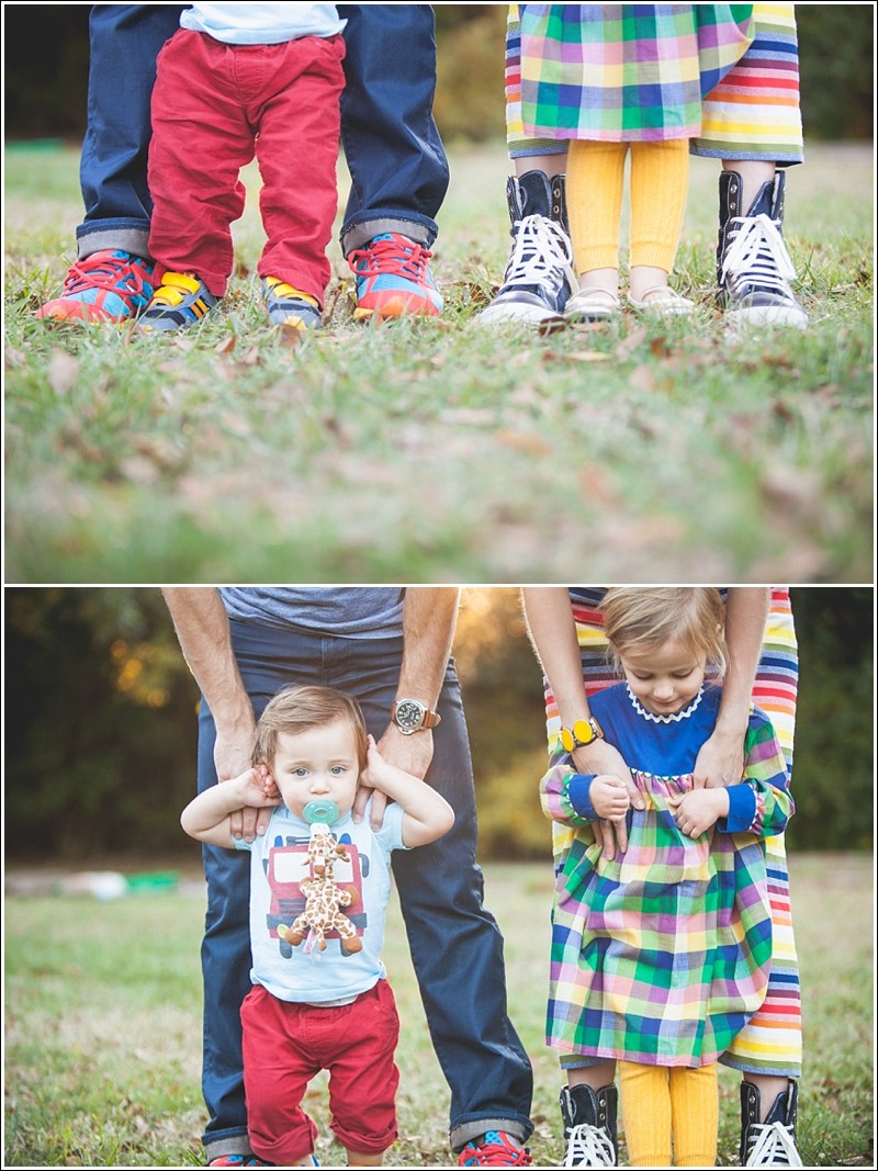 Funky shoes during the fall family portrait session in Charlotte nc