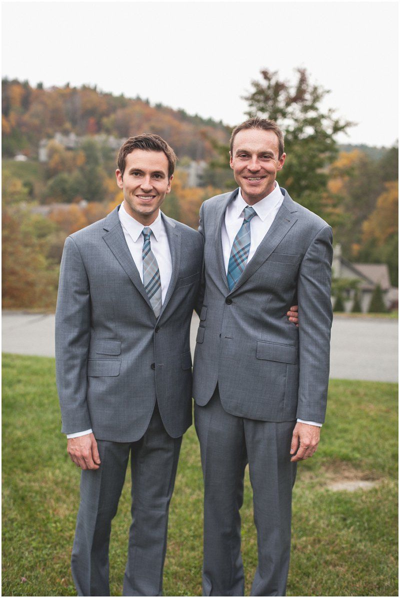 The groom and his best man during the Waterfront wedding at the chetola resort and spa in Blowing rock North Carolina