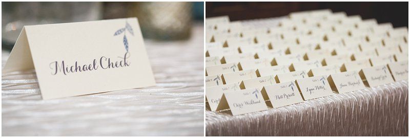The guest name cards at the reception during the Waterfront wedding at the chetola resort and spa in Blowing rock North Carolina