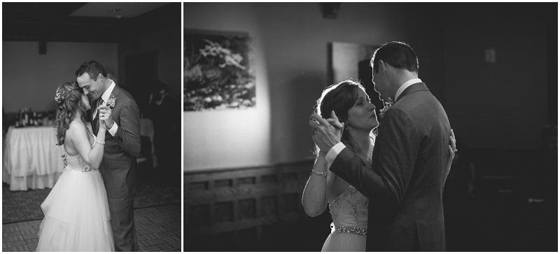 The first dance during the reception at the Waterfront wedding at the chetola resort and spa in Blowing rock North Carolina