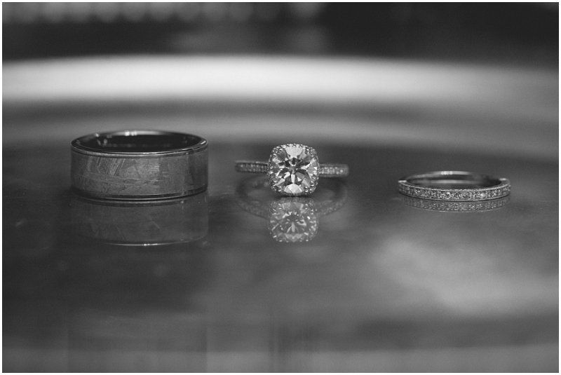 The wedding and engagement ring at the reception at the Waterfront wedding at the chetola resort and spa in Blowing rock North Carolina