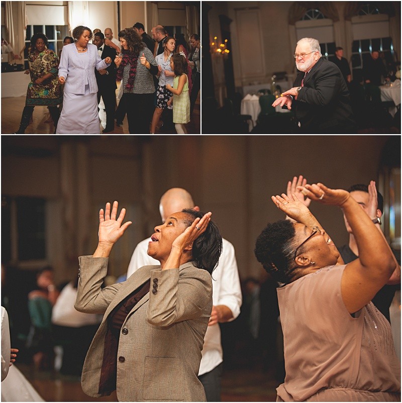 People dancing during the reception during the sparkler exit with a fur wrap during the High Point North Carolina Wedding at First Baptist Church High Point and high point country club at Emerywood