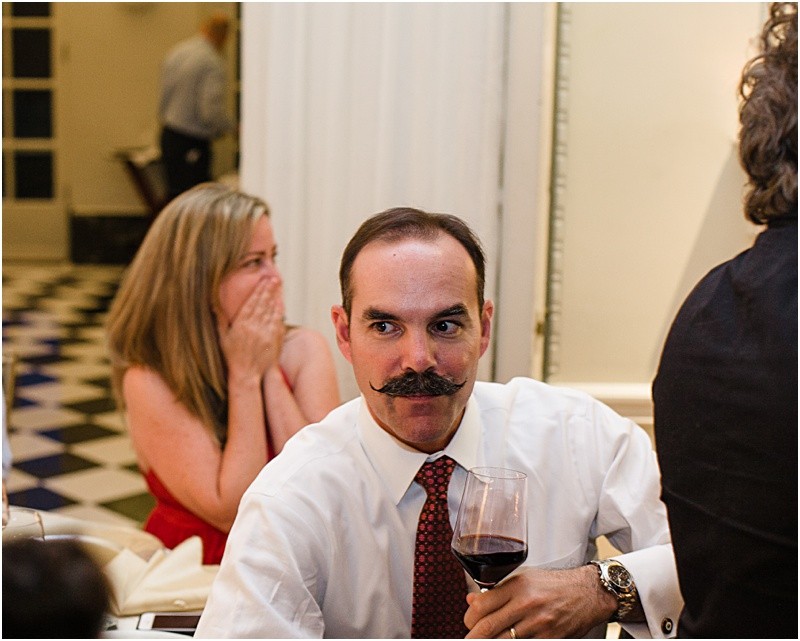 The greatest mustache at the charlotte duke mansion wedding reception