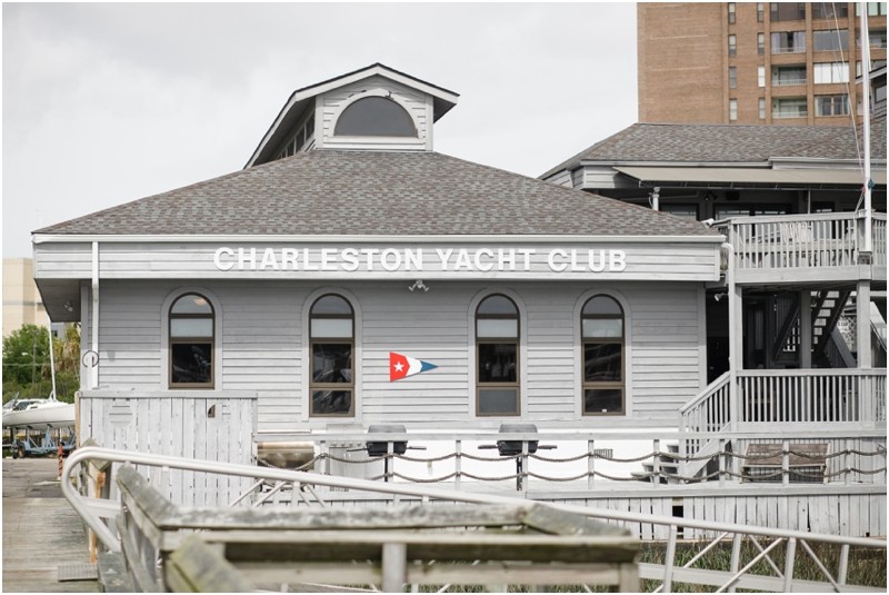 The building at the Charleston Yacht Club during a destination wedding in Charleston South Carolina near the ocean