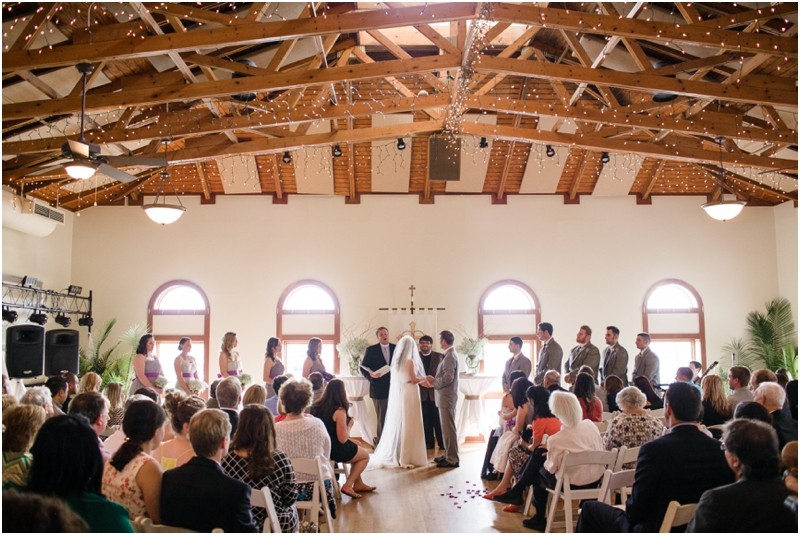 Wedding ceremony space at the Charleston Yacht Club during a destination wedding in Charleston South Carolina near the ocean