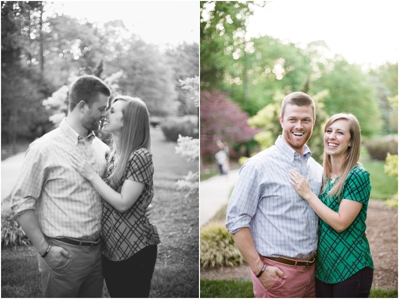 Andrew and Anna at the Engagement portraits at the Greensboro Bicentennial Gardens