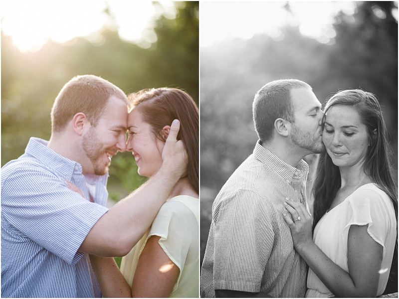 during the engagement session at burr mill park and the greensboro bicentennial gardens