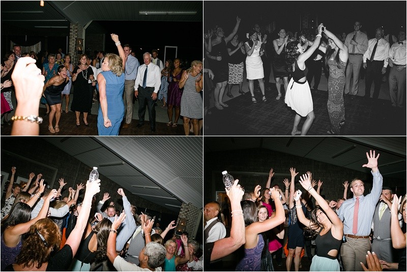 Dancing during the reception during the vineyard wedding at the Hinnant Family Vineyard in Pine Level Nc near Raleigh