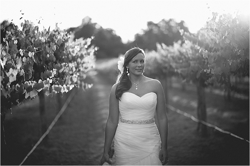 Bride and groom portraits during the vineyard wedding at the Hinnant Family Vineyard in Pine Level Nc near Raleigh