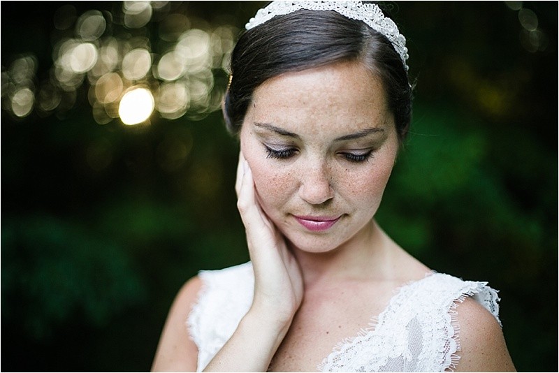 her freckles and headband at the Jetton park bridal portrait session in lake norman north carolina