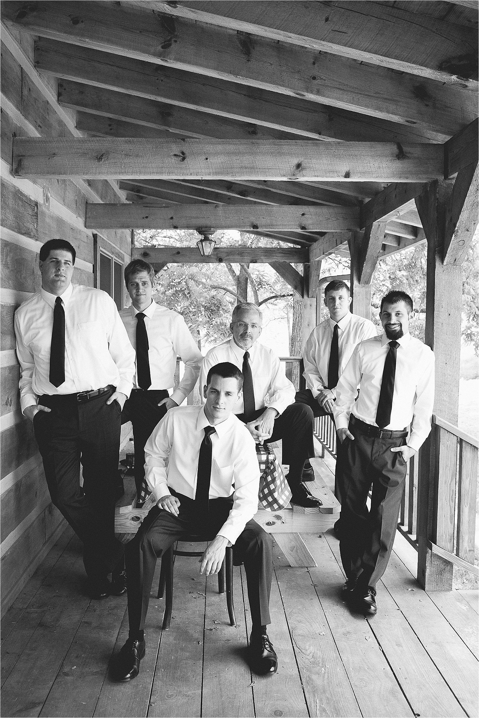 Groomsmen in a GQ Pose at Caroline and Evans mountain wedding at yesterday spaces in asheville leicester north caroline