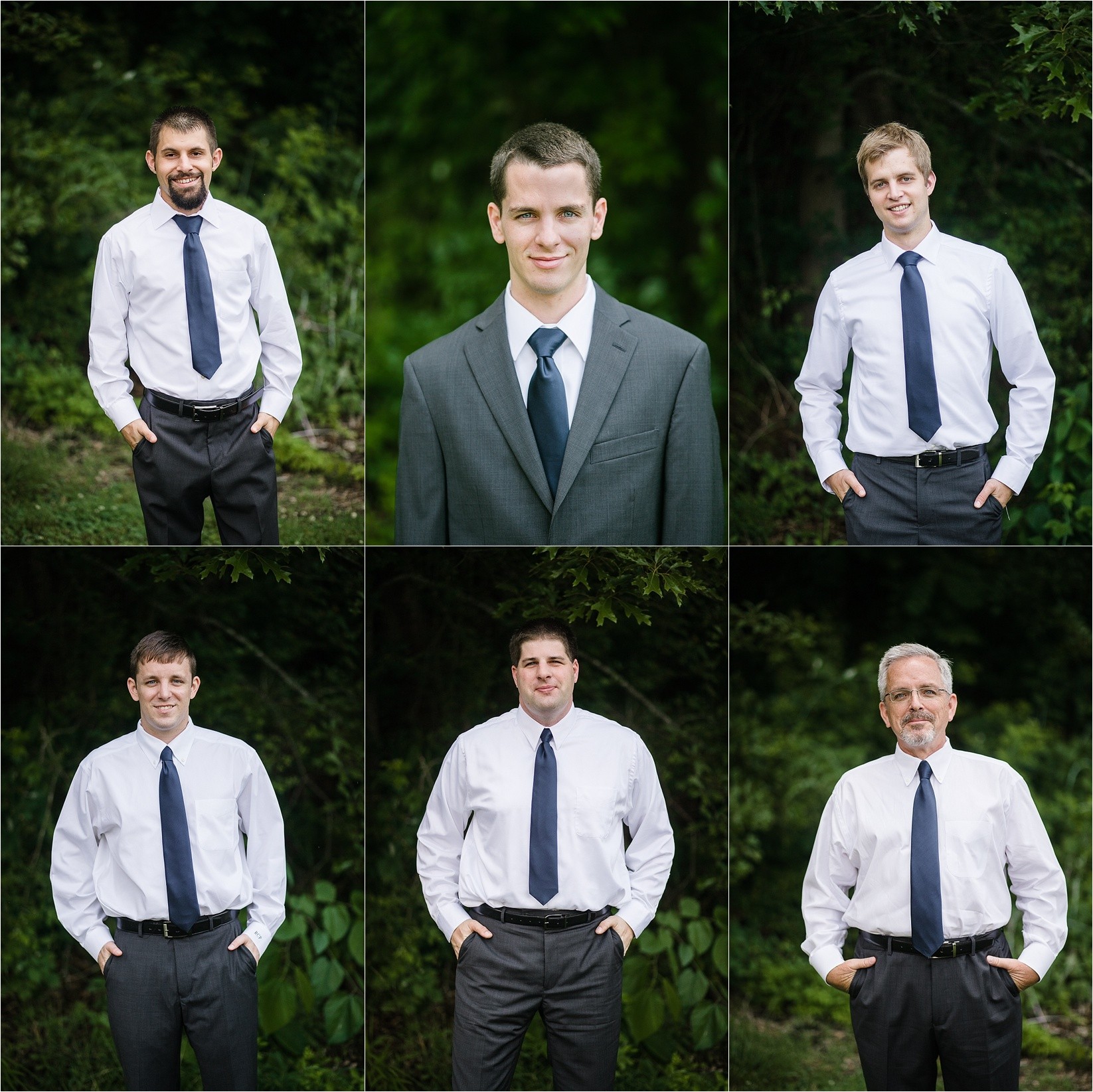 Groomsmen headshots at Caroline and Evans mountain wedding at yesterday spaces in asheville leicester north caroline