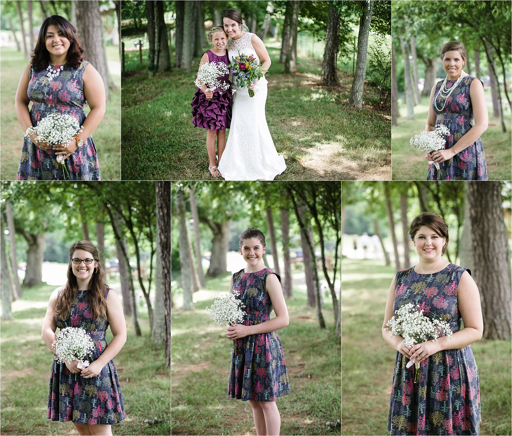 Bridesmaids headshots at Caroline and Evans mountain wedding at yesterday spaces in asheville leicester north caroline