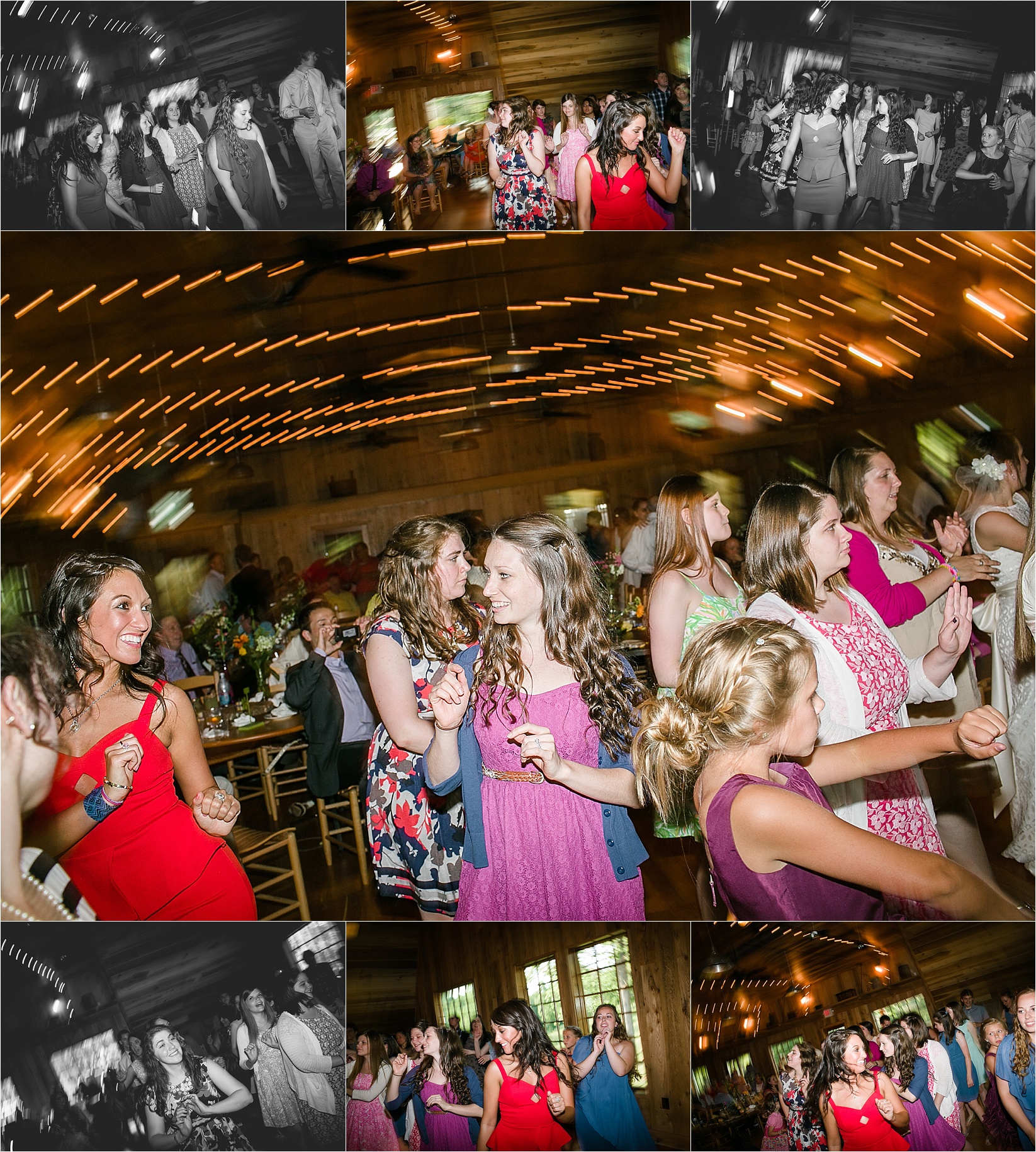 Shutter drag on the dance floor at Caroline and Evans mountain wedding at yesterday spaces in asheville leicester north carolina