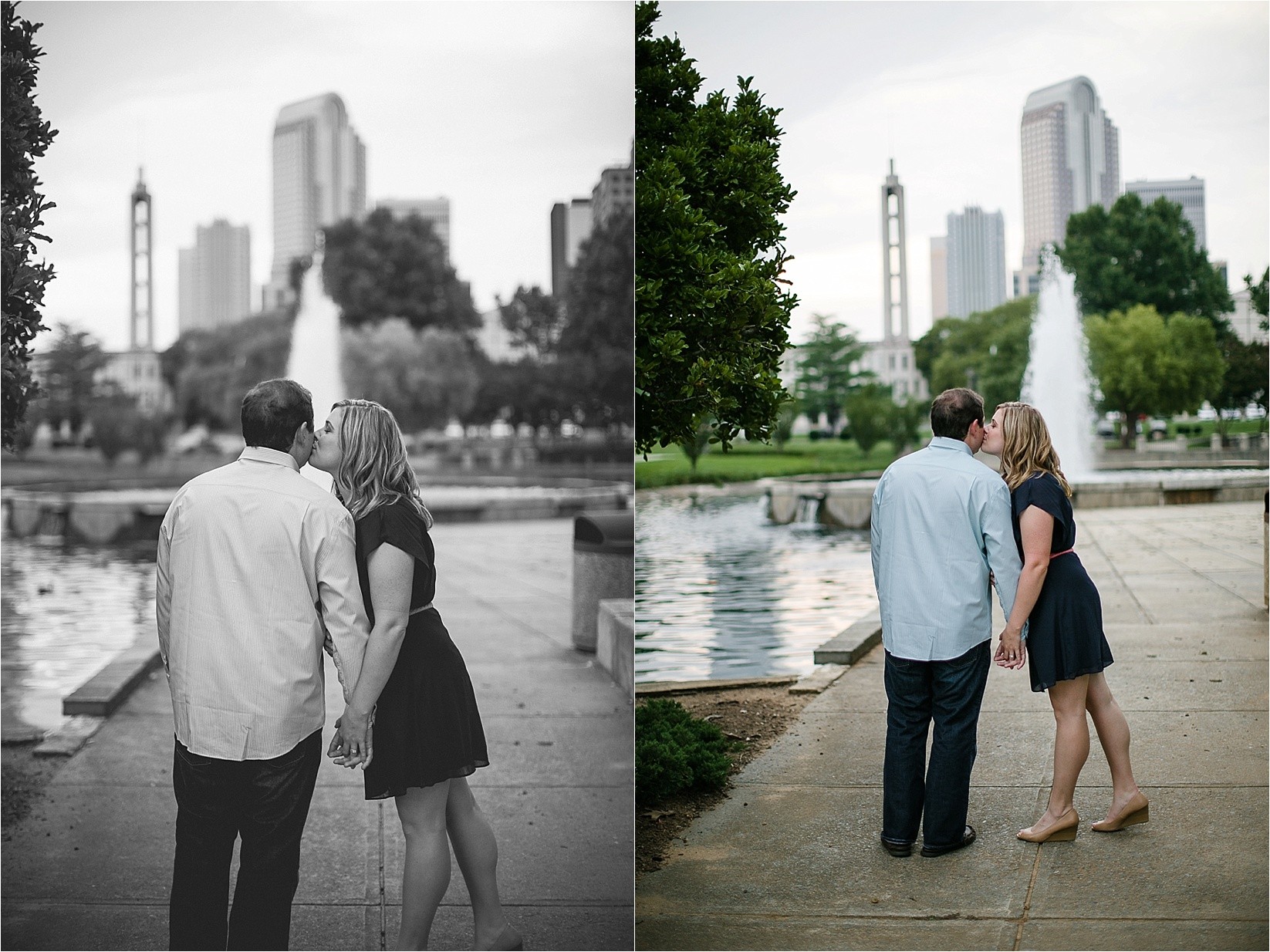 Charlotte Skyline at Catherine & Jordan's engagement session at freedom park and marshall park in Charlotte North Carolina