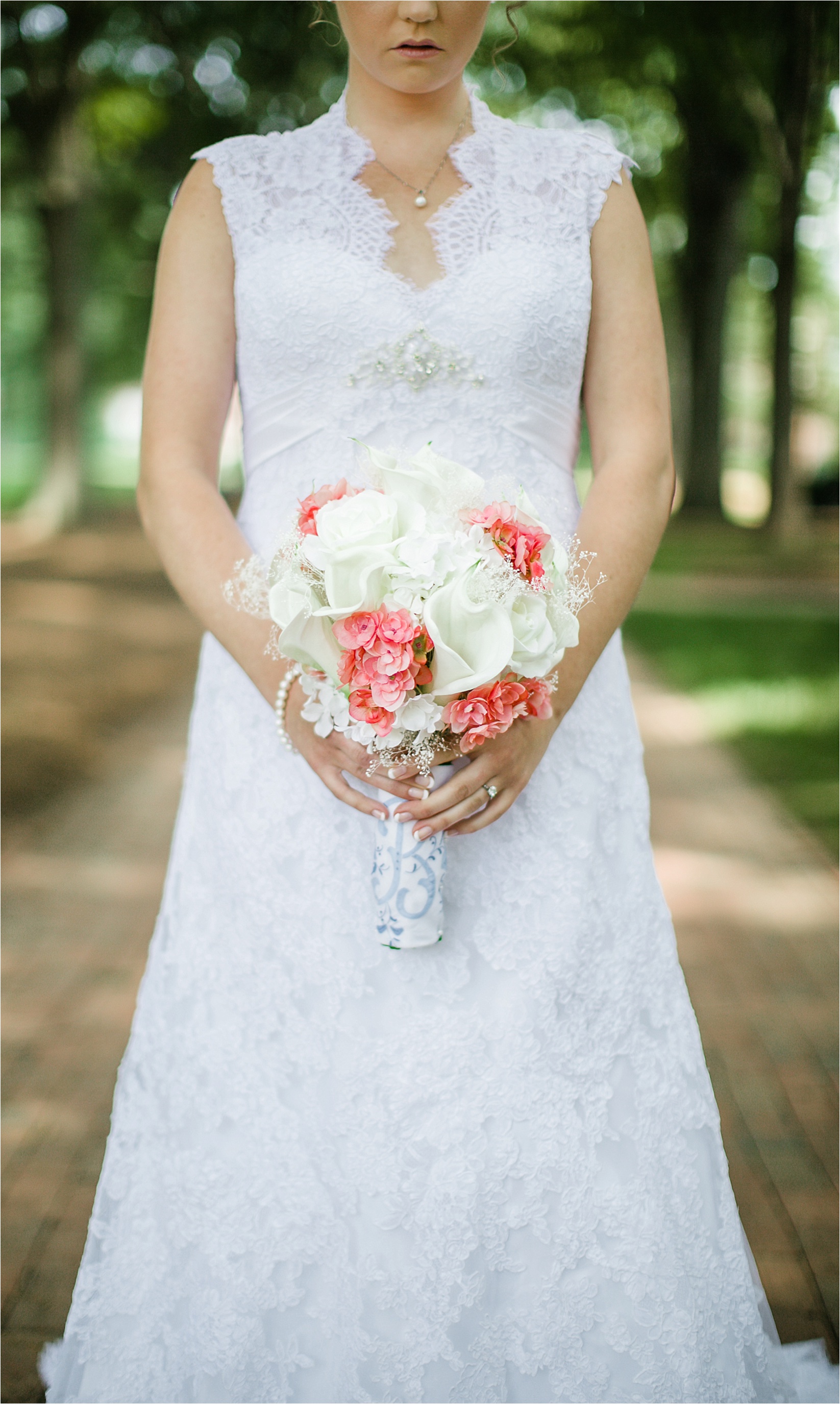 The bouquet at the davidson college chapel wedding in Davidson north Carolina and the Charles mack citizen center wedding and reception