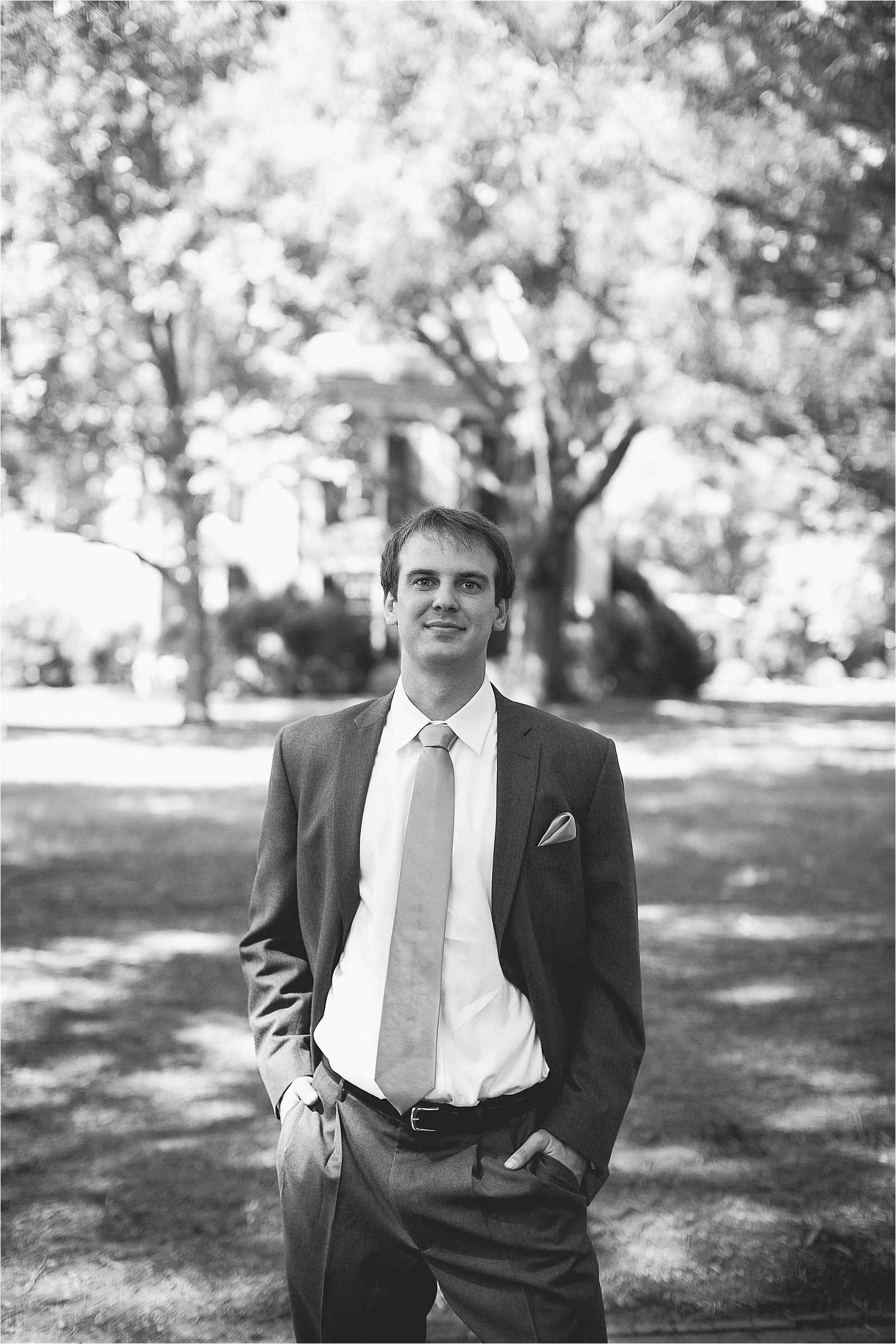 Groom shot at the davidson college chapel wedding in Davidson north Carolina and the Charles mack citizen center wedding and reception