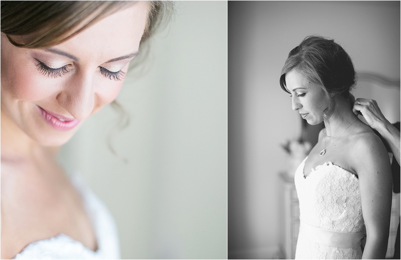bride getting ready during their wedding at the Historic Rural Hill wedding ceremony and reception in Huntersville nc