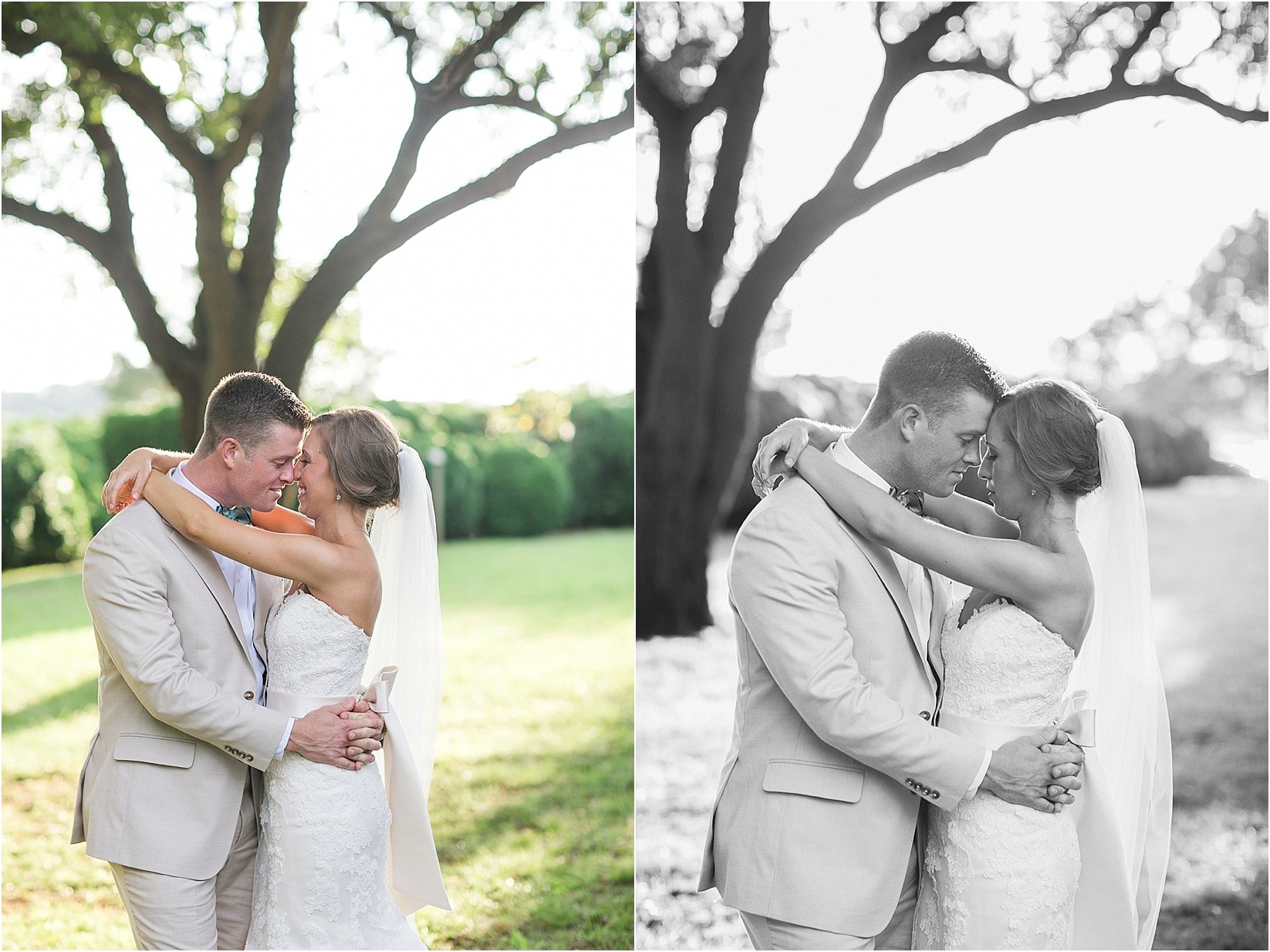 forehead to forehead during their wedding at the Historic Rural Hill wedding ceremony and reception in Huntersville nc