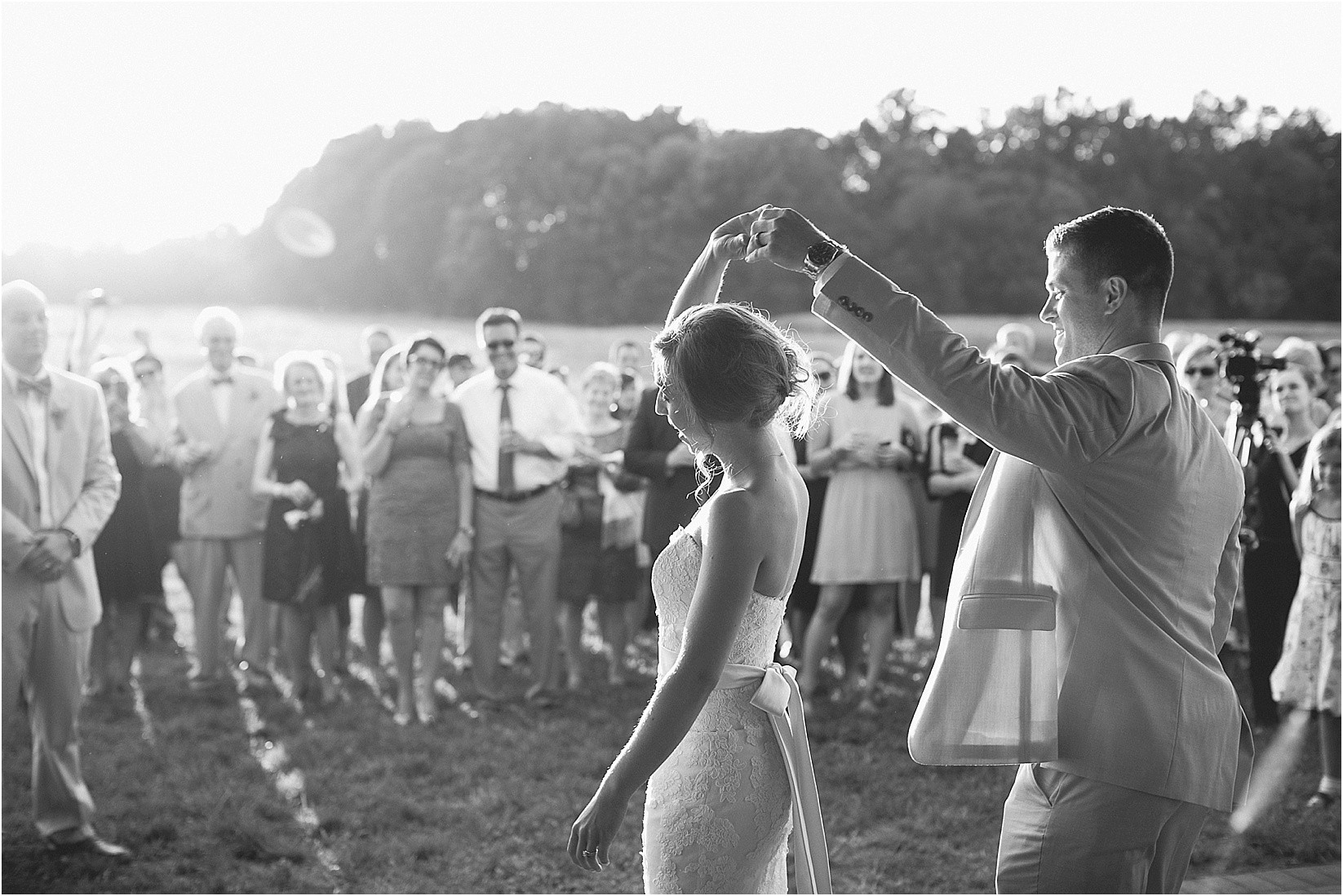 first dance during their wedding at the Historic Rural Hill wedding ceremony and reception in Huntersville nc