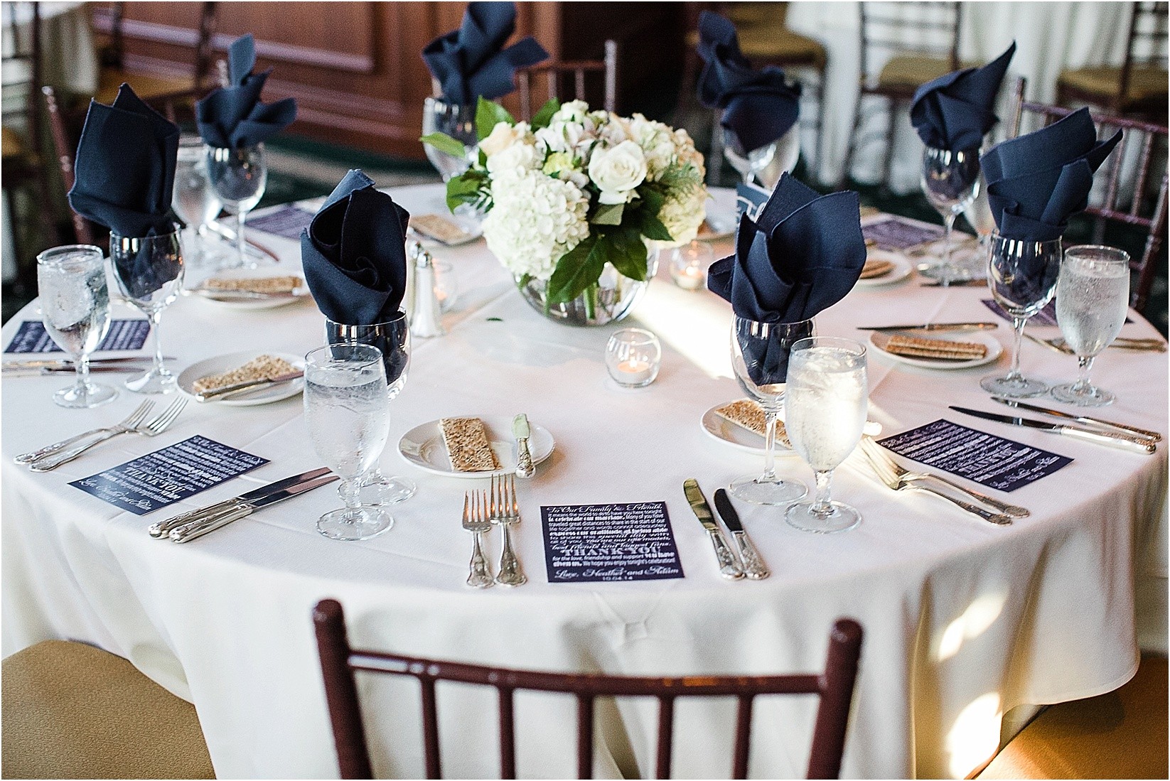 The tables set up during the Charlotte City Club wedding in charlotte North Carolina