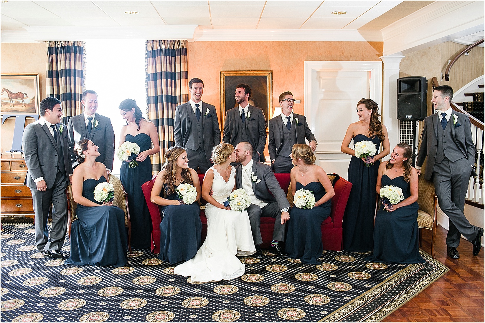 bridal party editorial style during the Charlotte City Club wedding in charlotte North Carolina