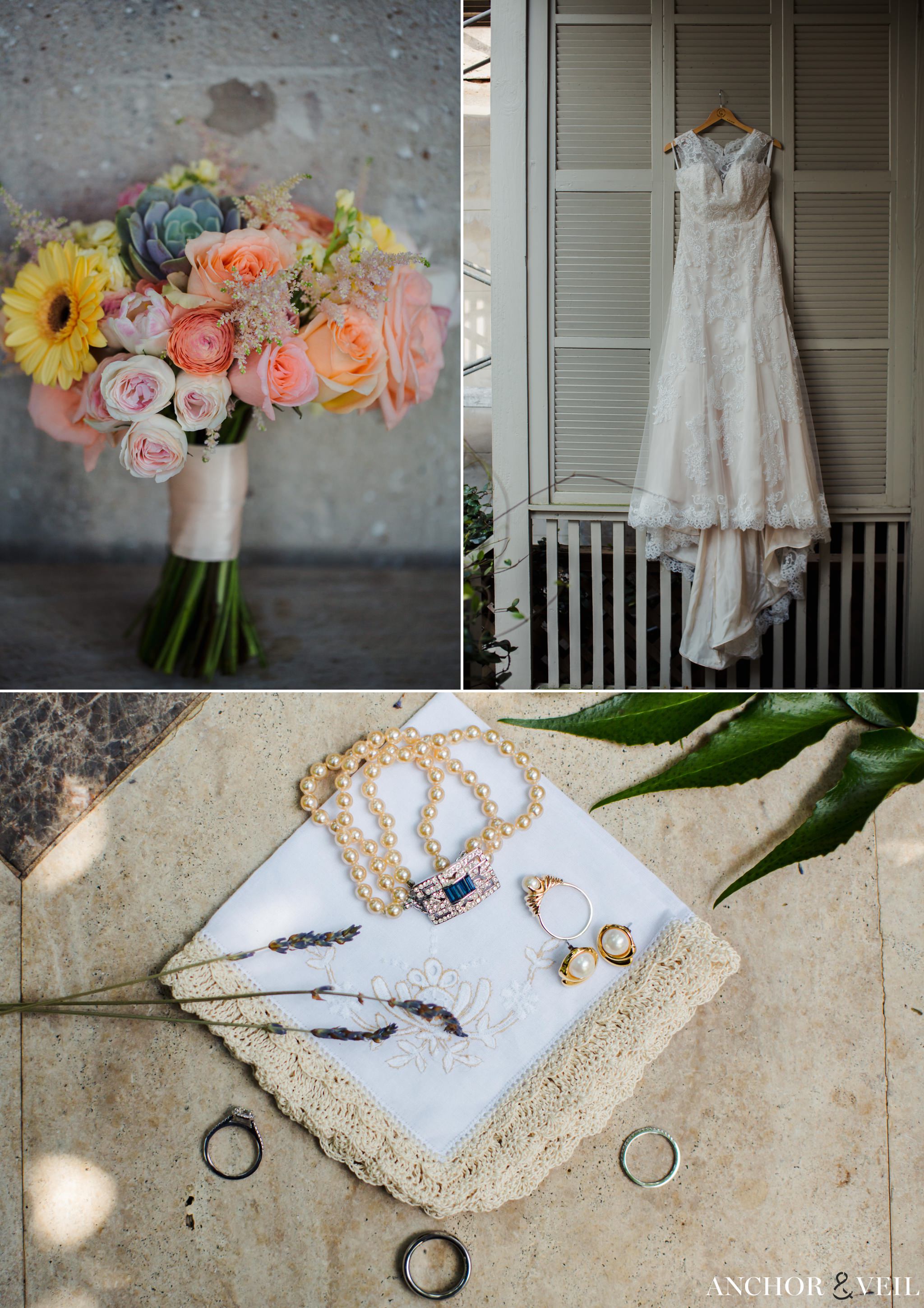 brides details during their Forsyth Park Wedding Elopement