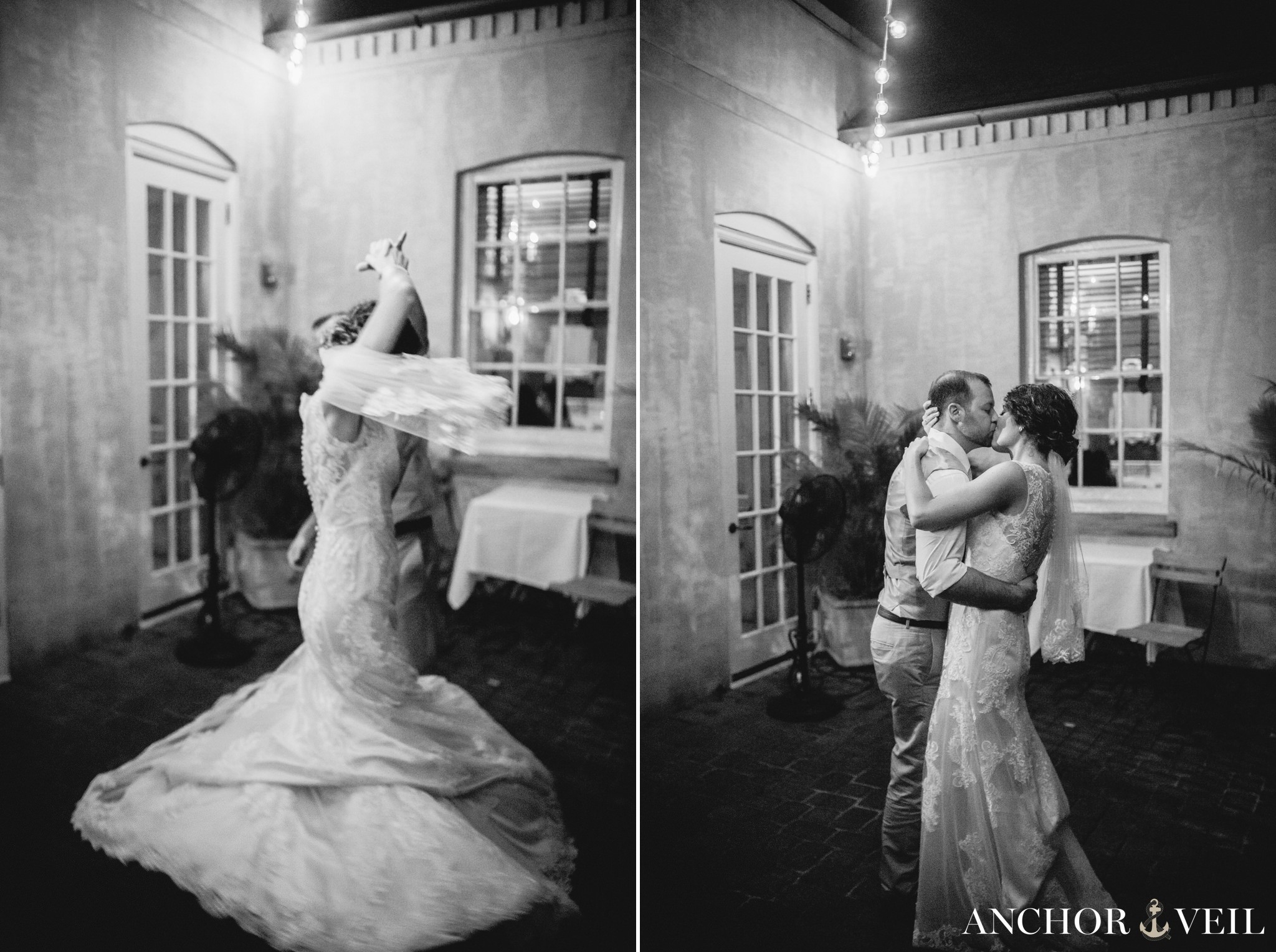 first dance spinning during their Forsyth Park Wedding Elopement