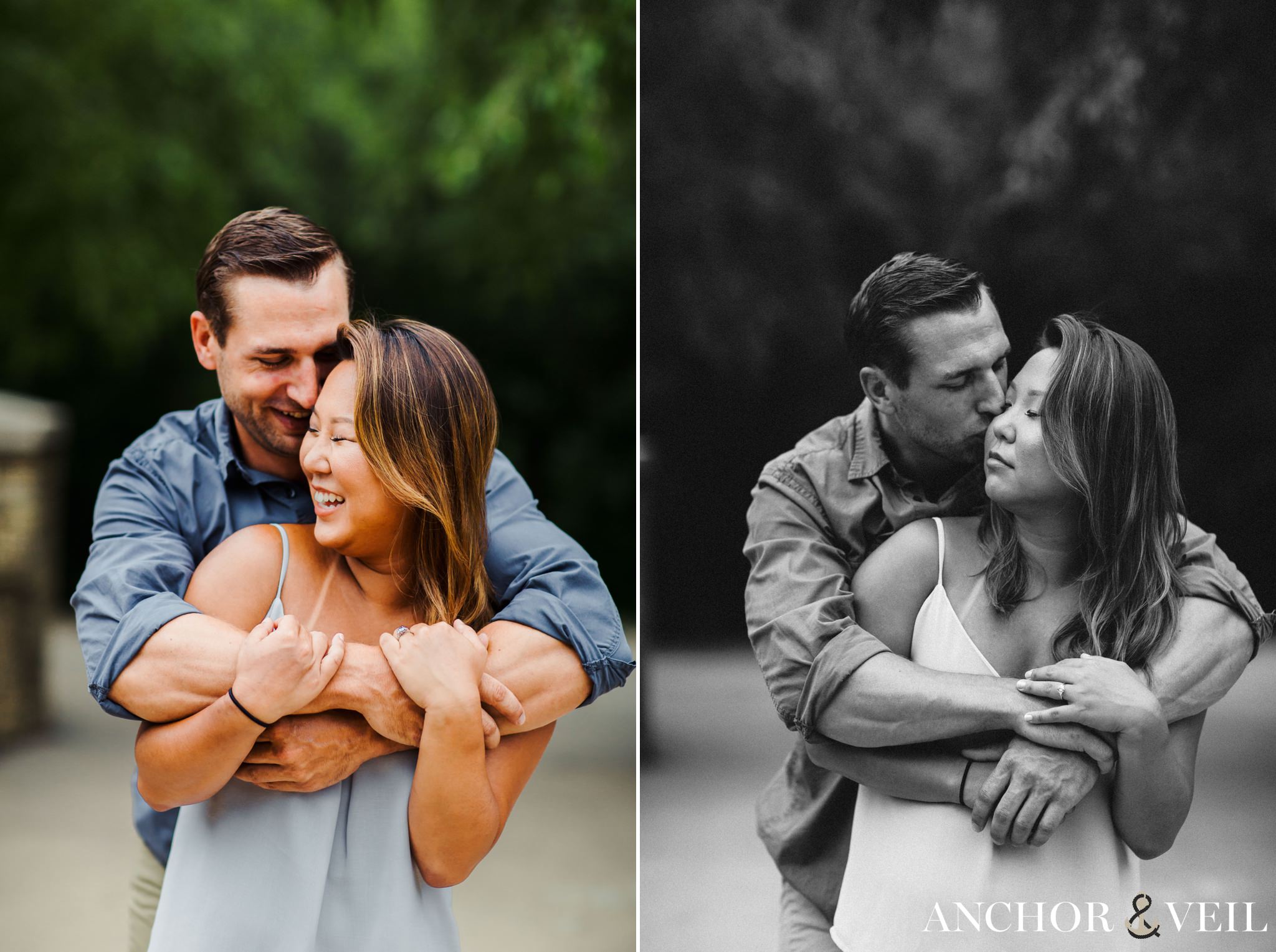 holding her tight and loving each other during their Freedom Park Engagement Session