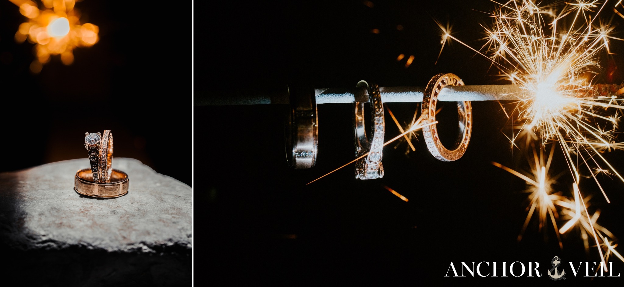 rings with sparklers