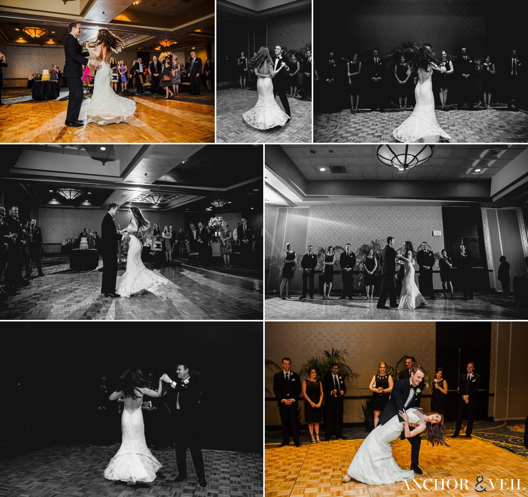 bride and groom first dance at the omni hotel