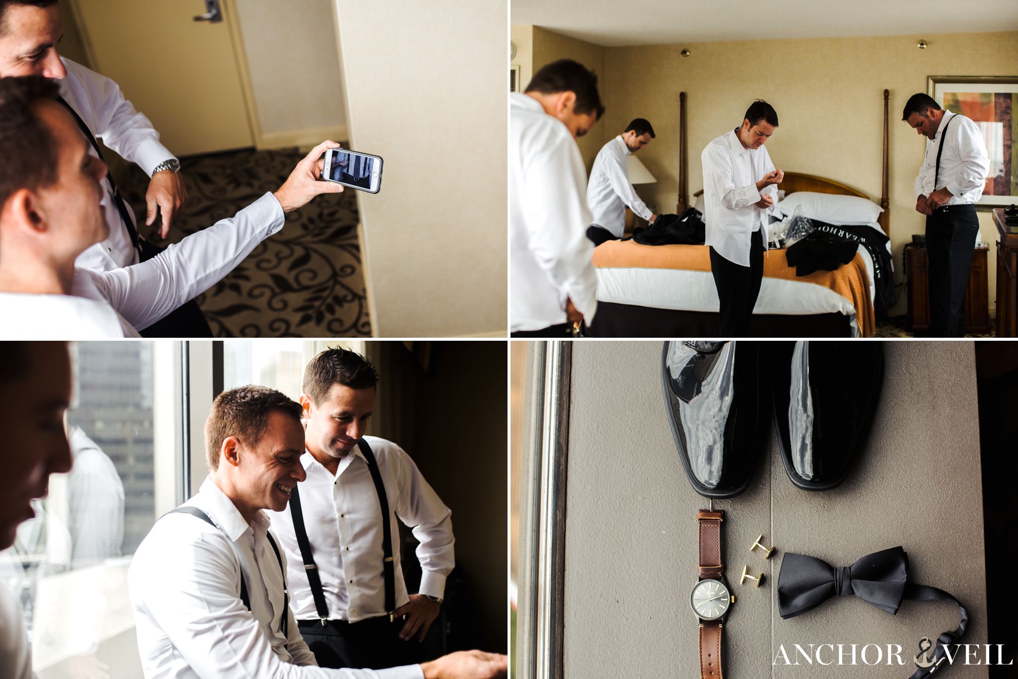 Groomsmen getting ready during the 