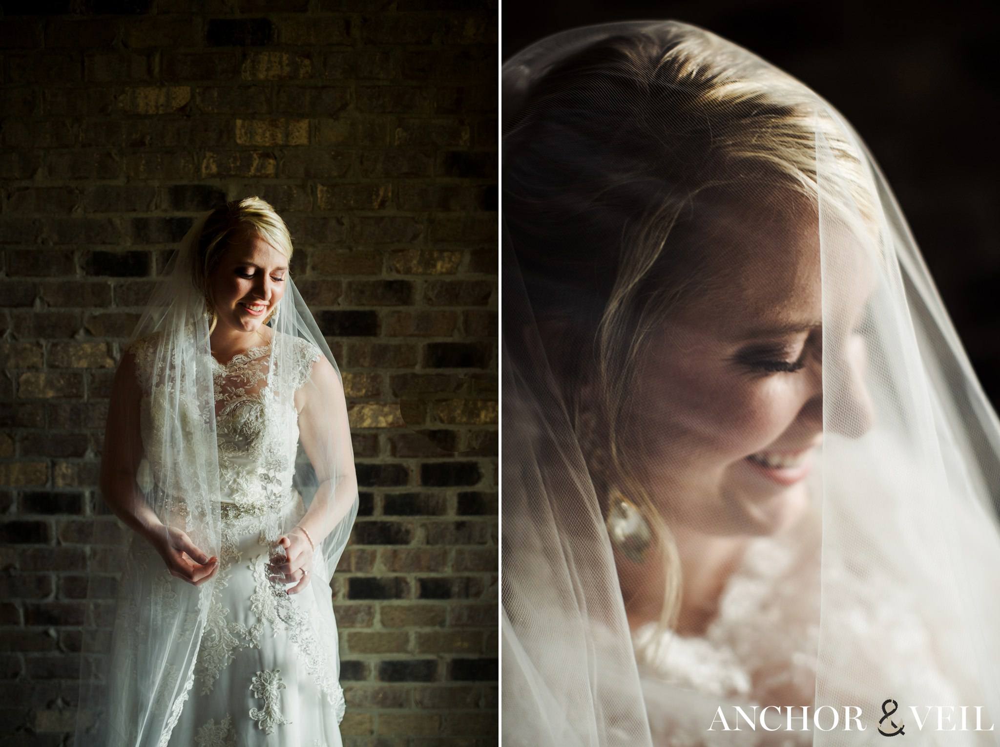 bride in the light and her veil