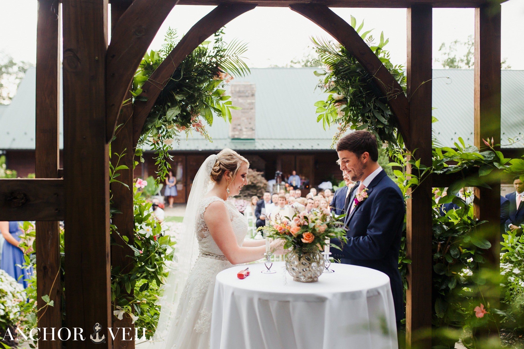 Tying the knot during their rolling Hill Farms Wedding ceremony
