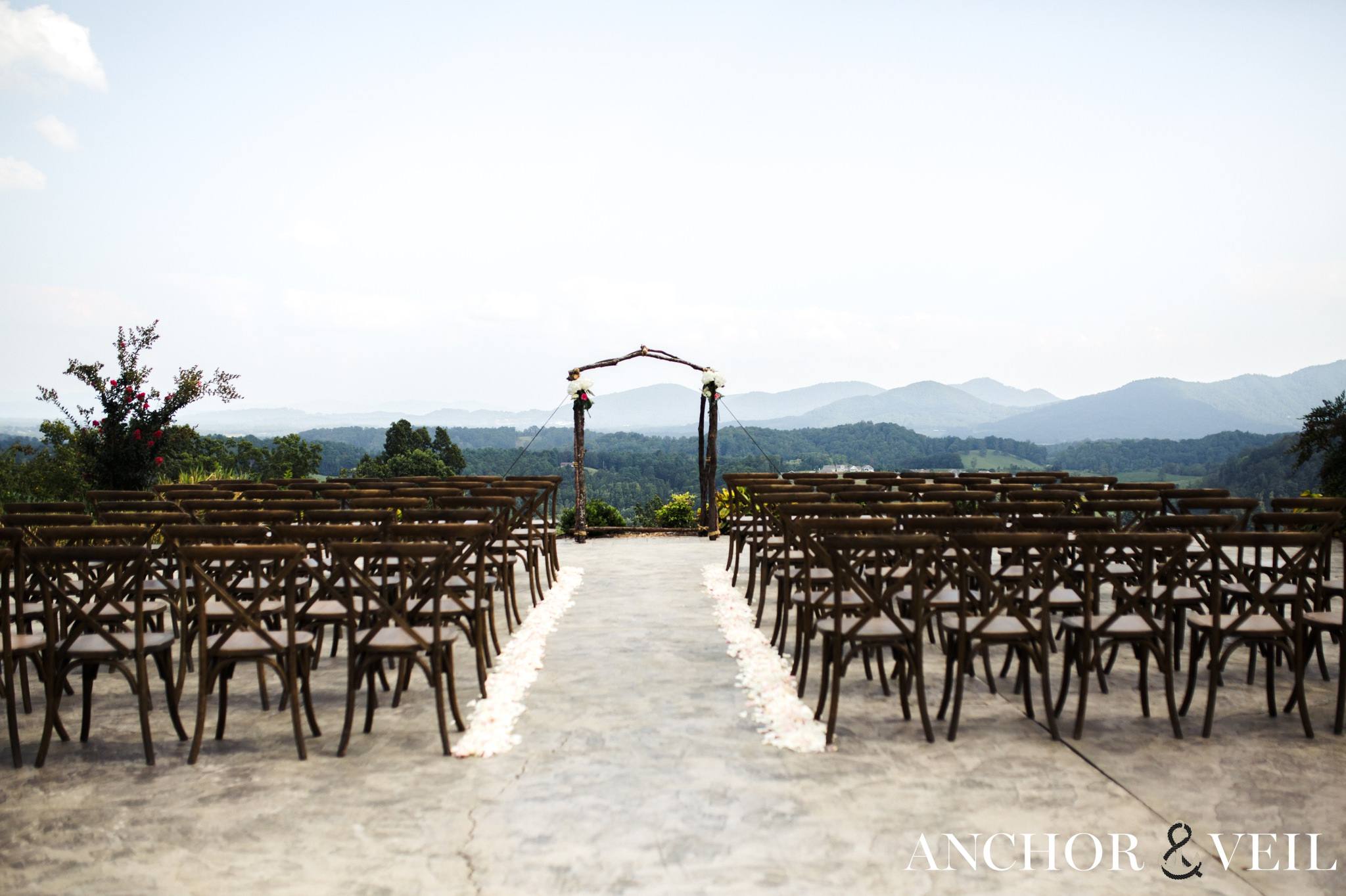 ceremony location for the asheville mountains destination wedding