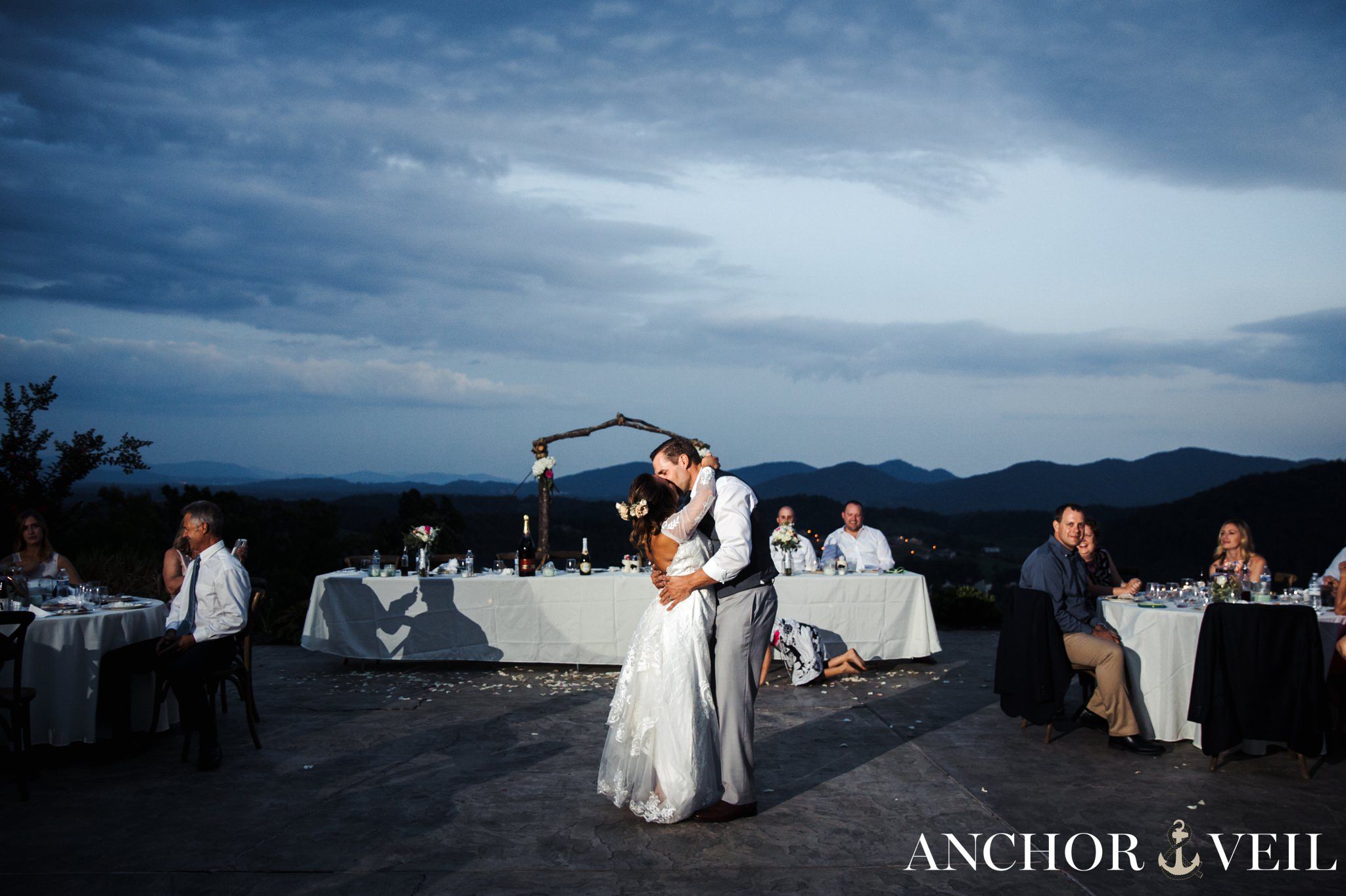 first dance overlooking the mountains asheville mountains destination wedding