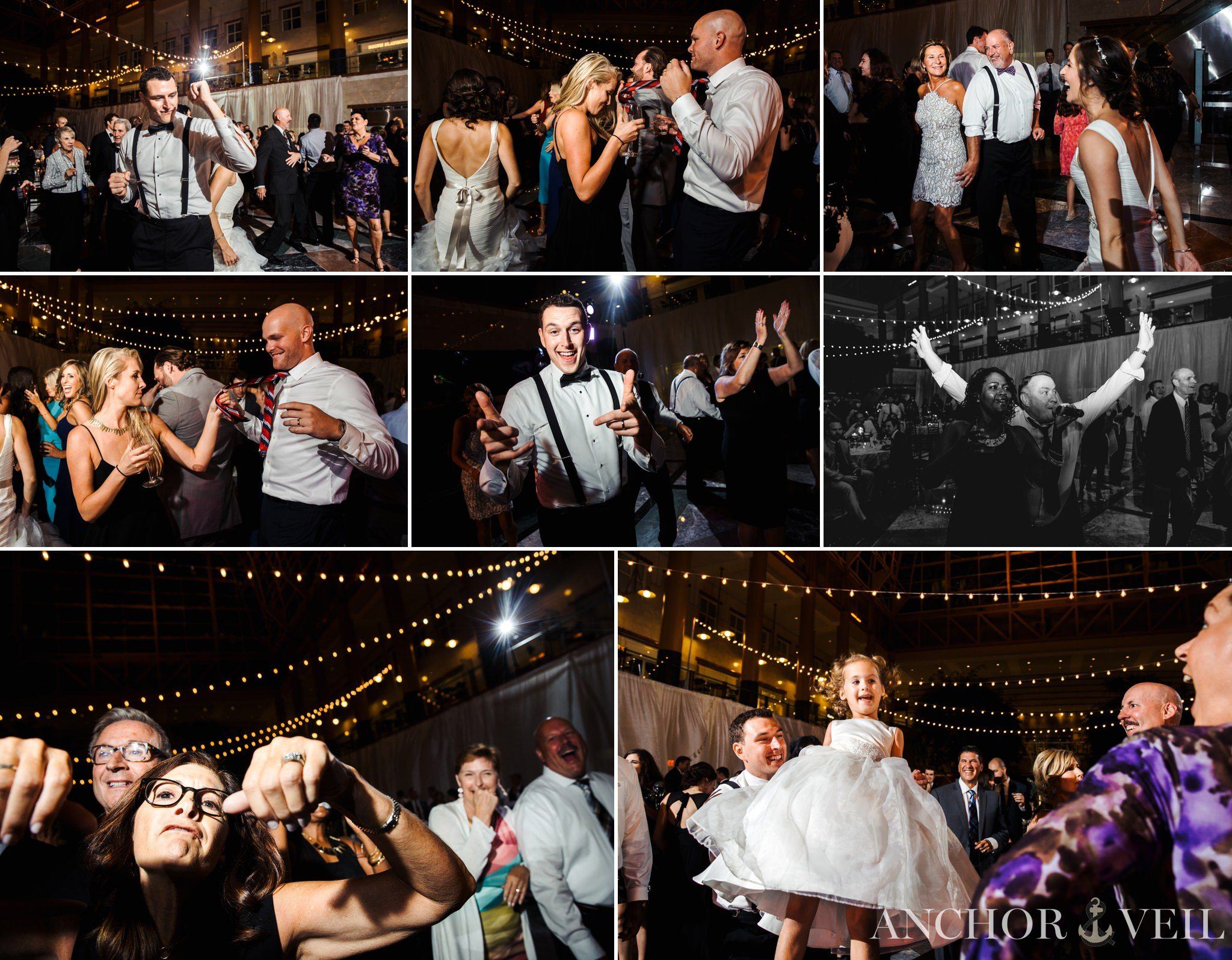 dancing and reception love at founders Hall wedding in Charlotte Nc