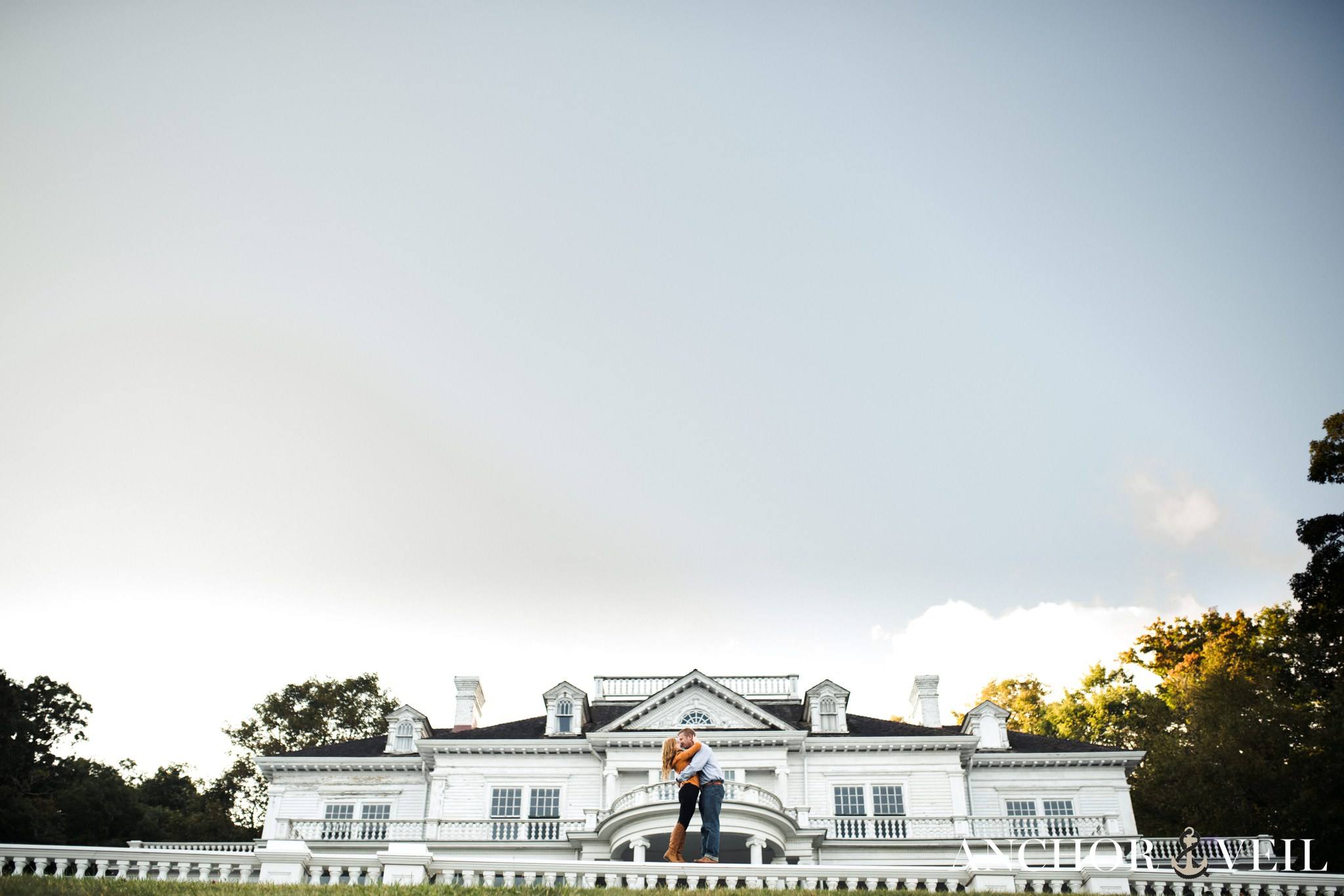 Moses Cone Manor and the sky during Boone Blue Ridge Parkway Engagement Session