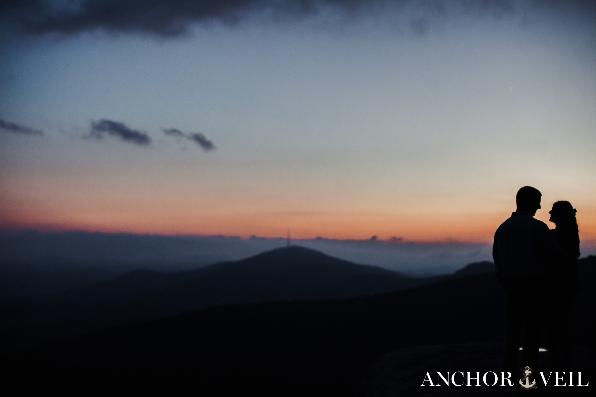 rough ridge silhouette during the Boone Blue Ridge Parkway Engagement Session