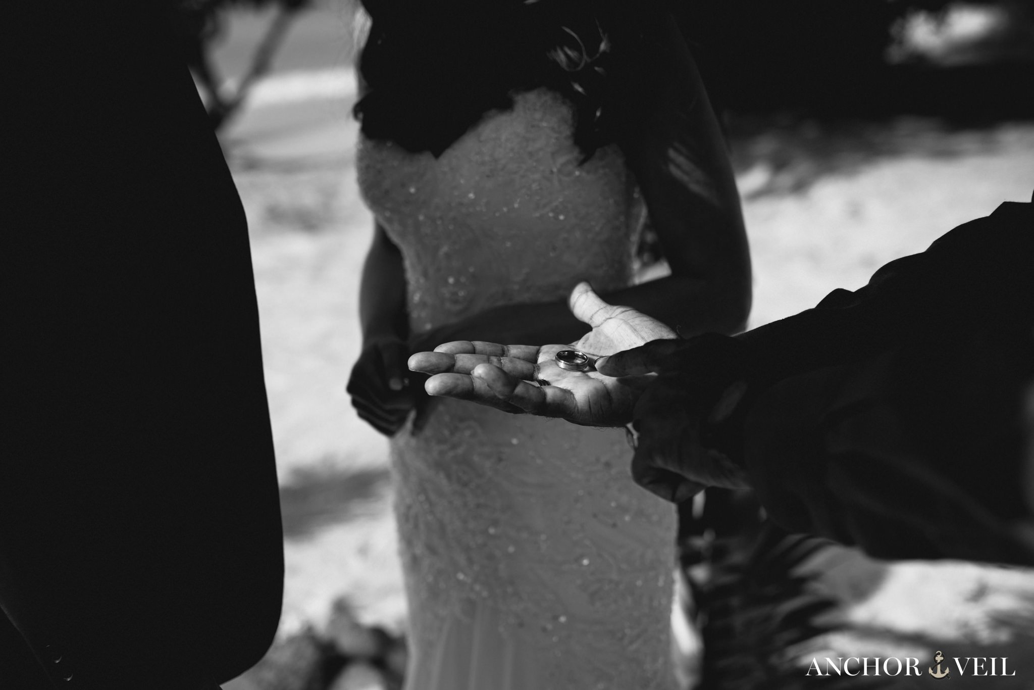 the wedding rings during the Hermitage Bay Antigua Wedding