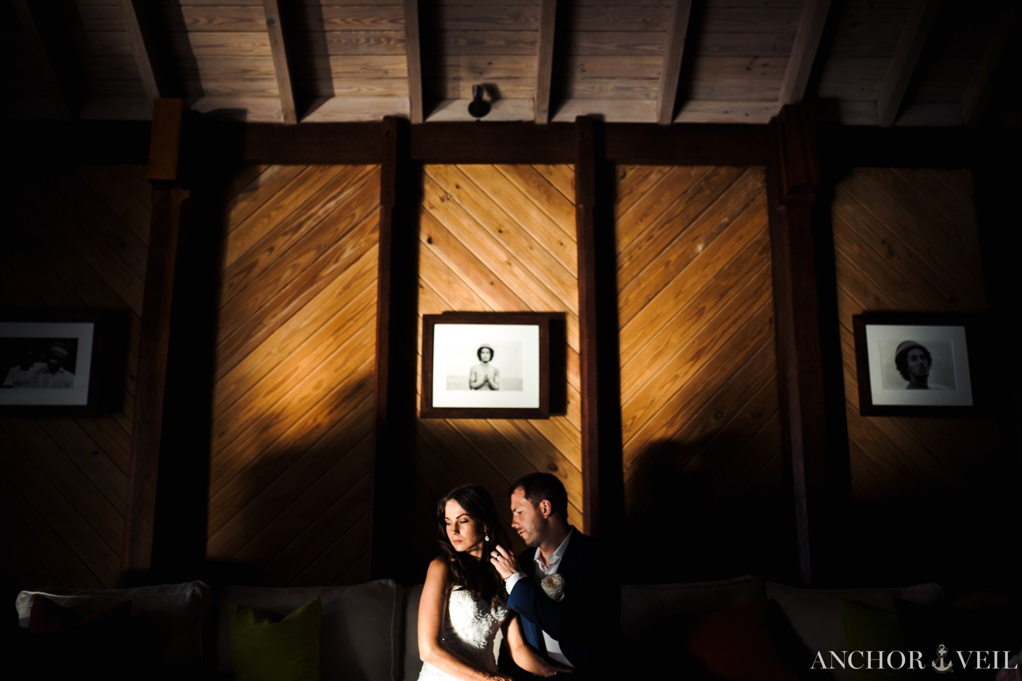 playing with the light during the Hermitage Bay Antigua Wedding