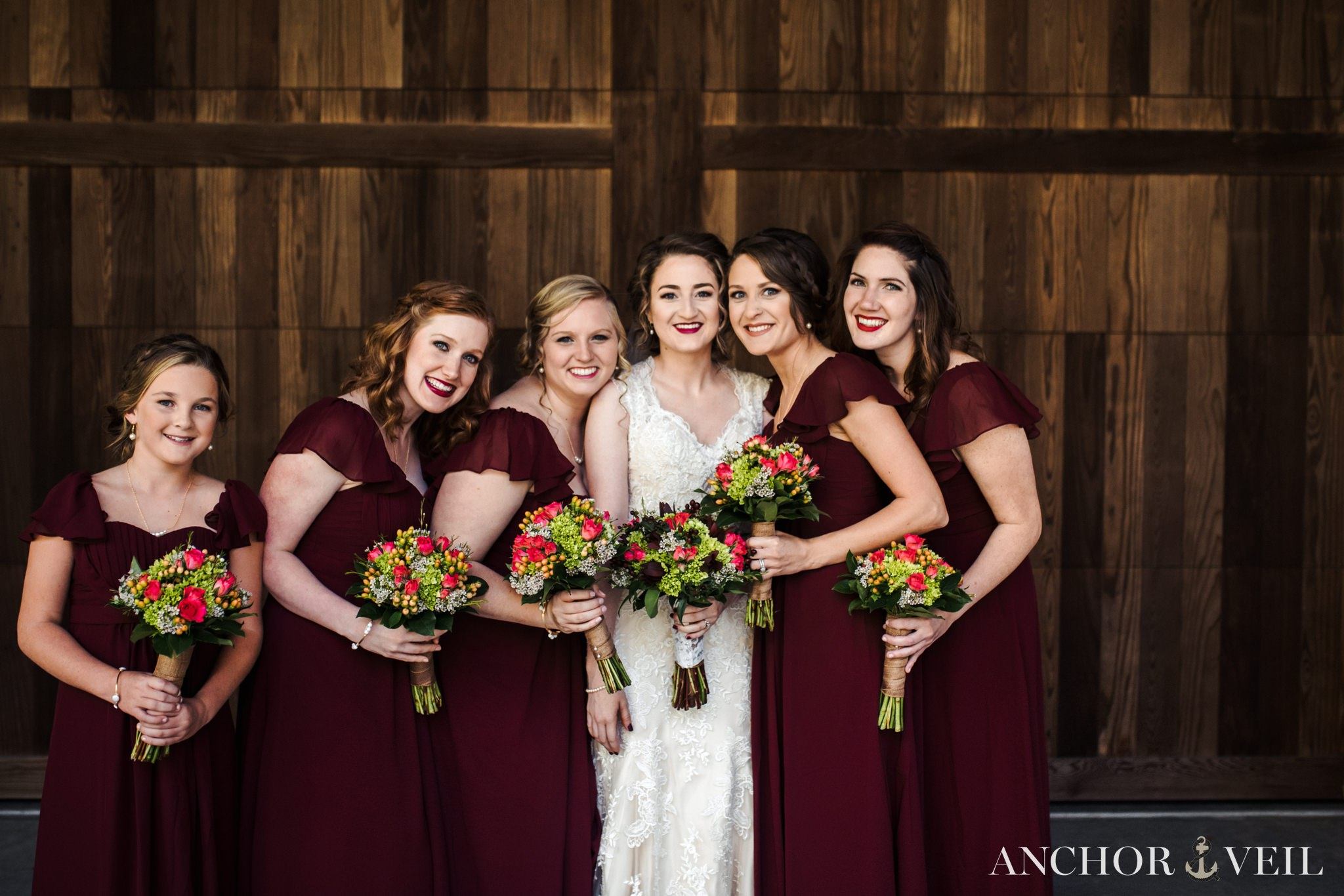 bridemaids together during the Hunting Creek Farms Wedding