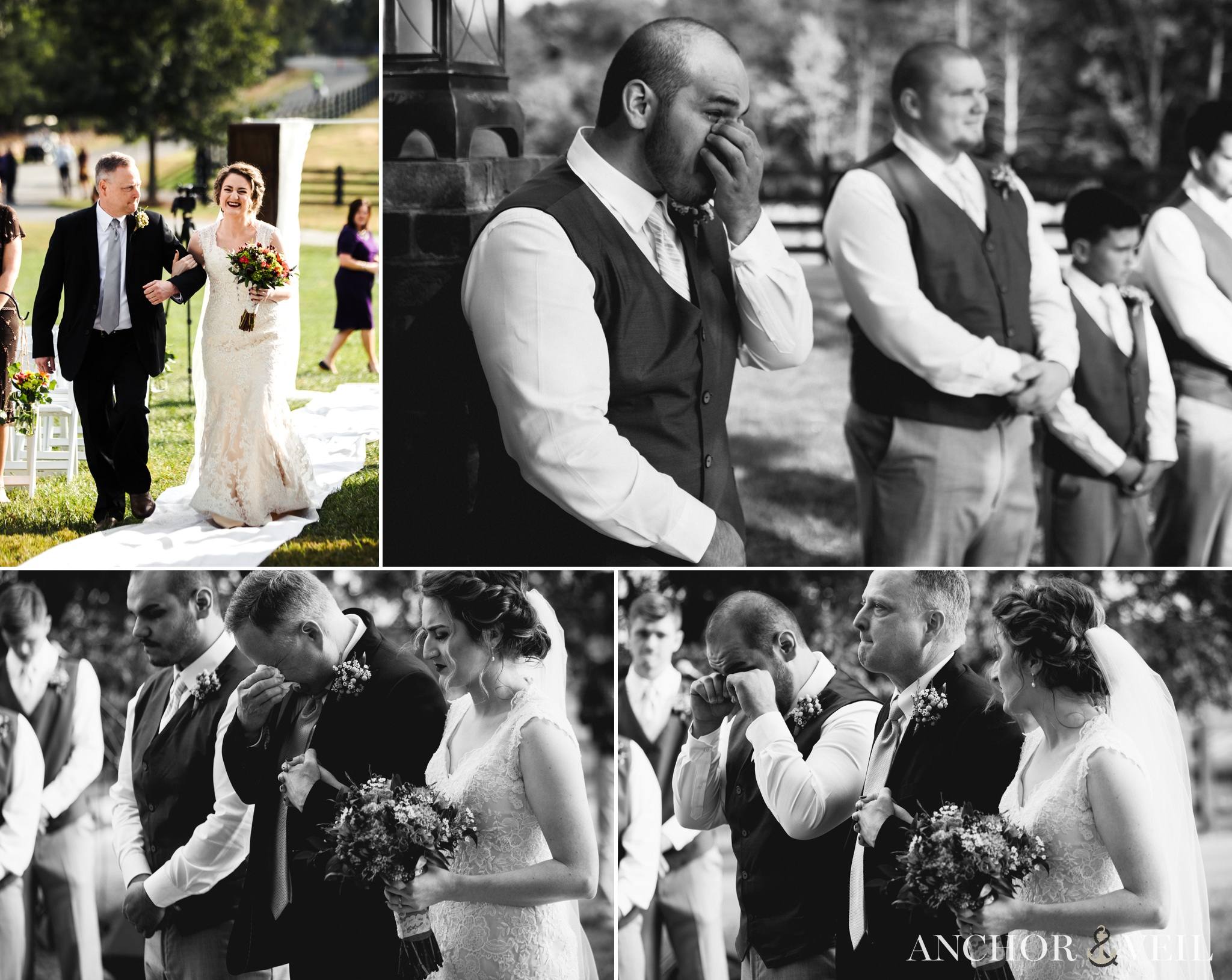 so much emotion during the wedding at the Hunting Creek Farms Wedding