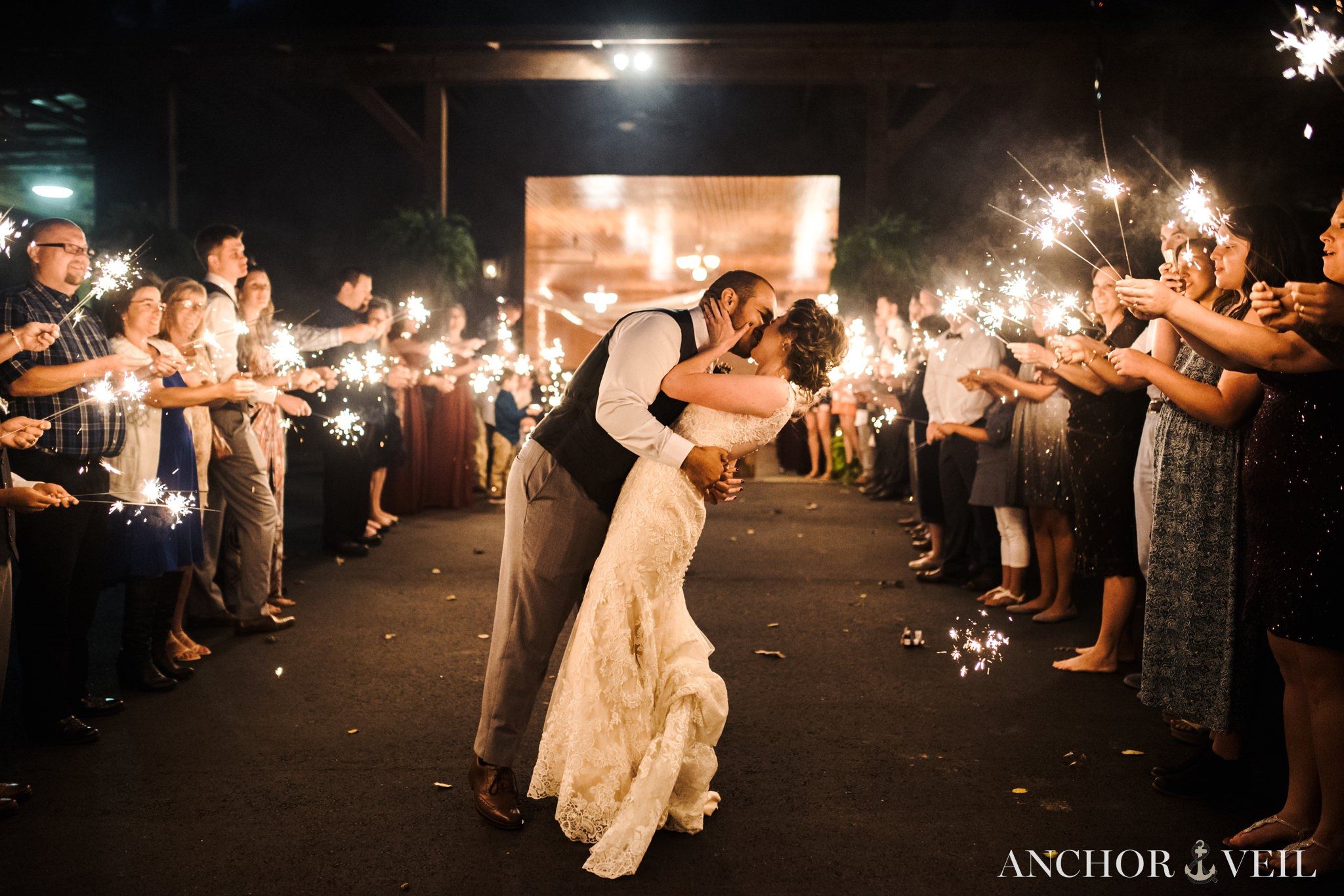 sparkler exit during the Hunting Creek Farms Wedding