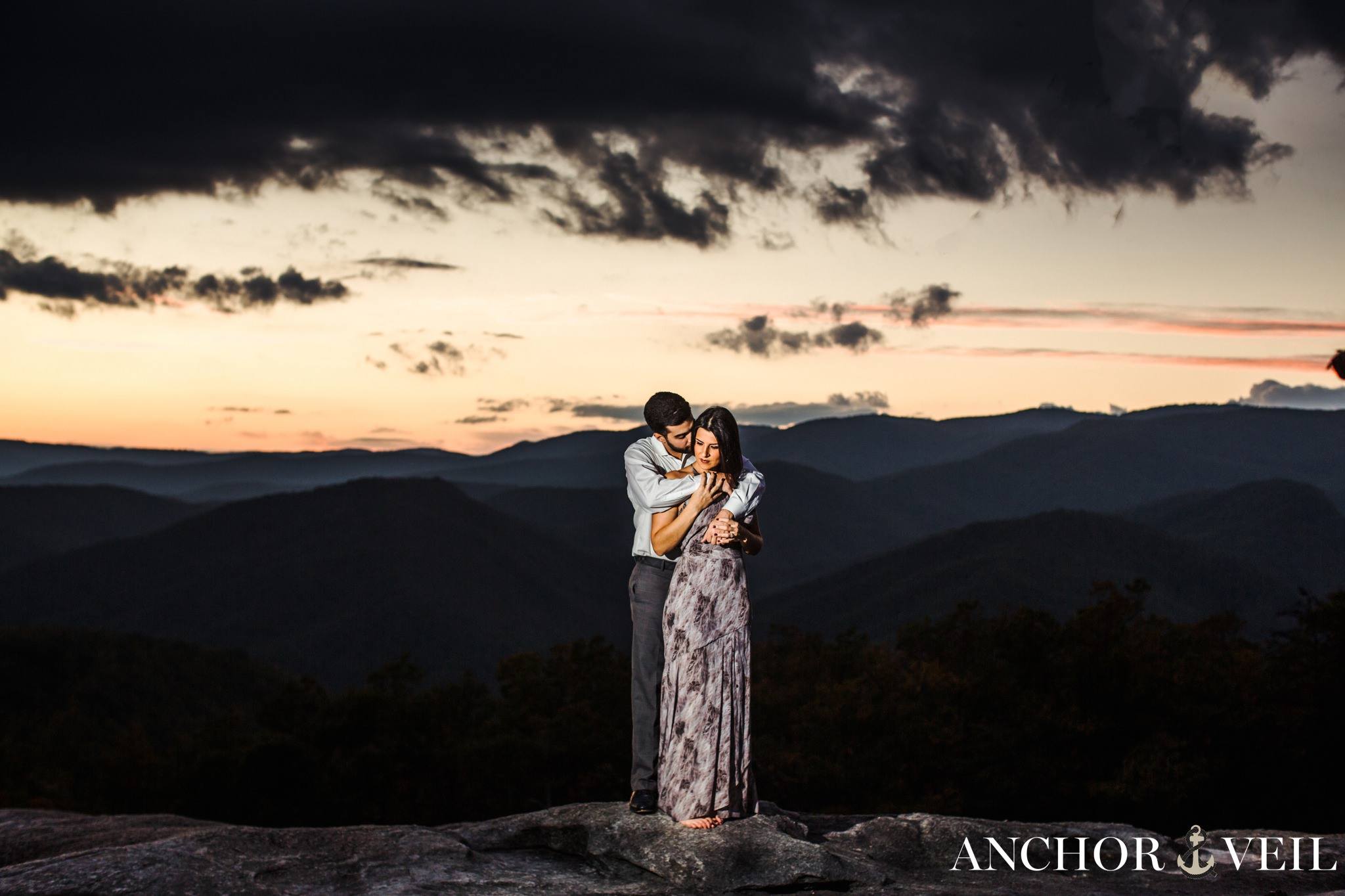 Mountain view backdrop picture during the Stone Mountain Engagement Session 