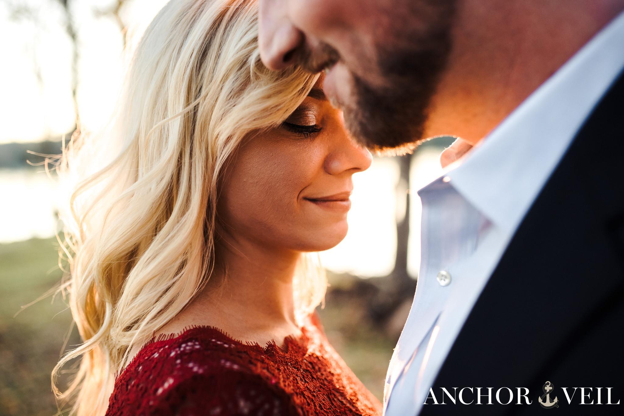 getting in nice and close during the during the belews lake engagement session