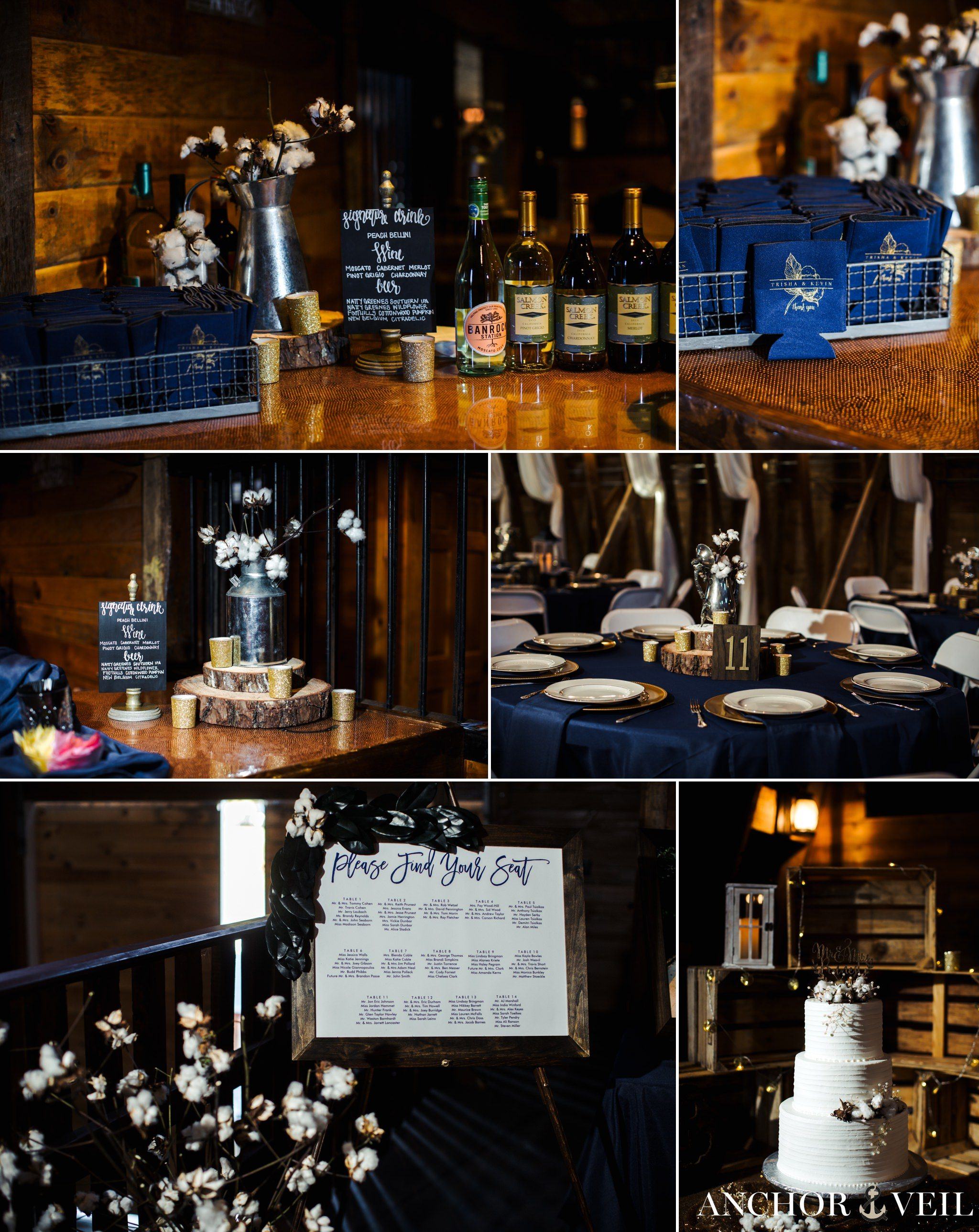 reception details during the Millikan Farms Wedding