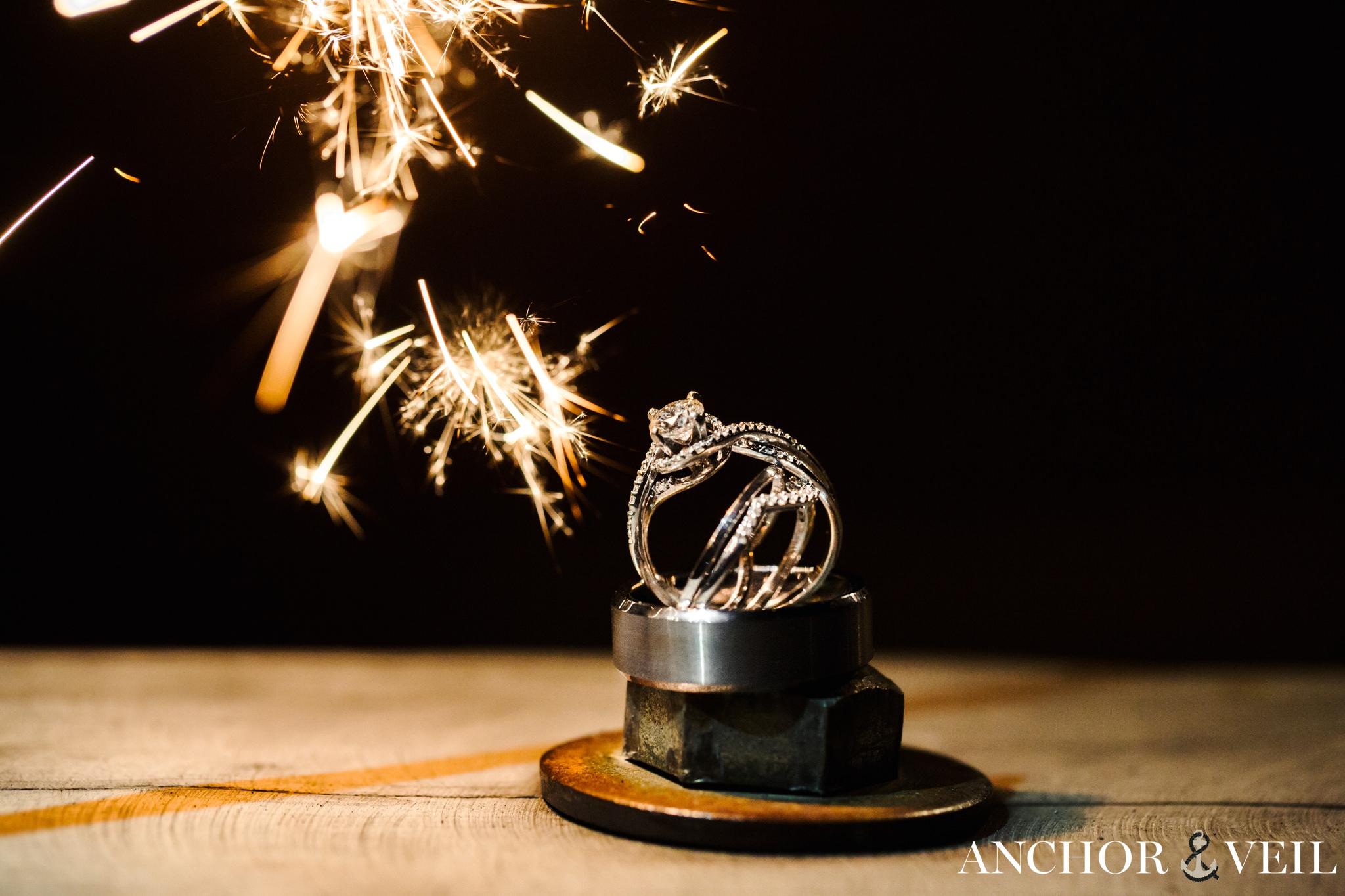 the ring with sparklers