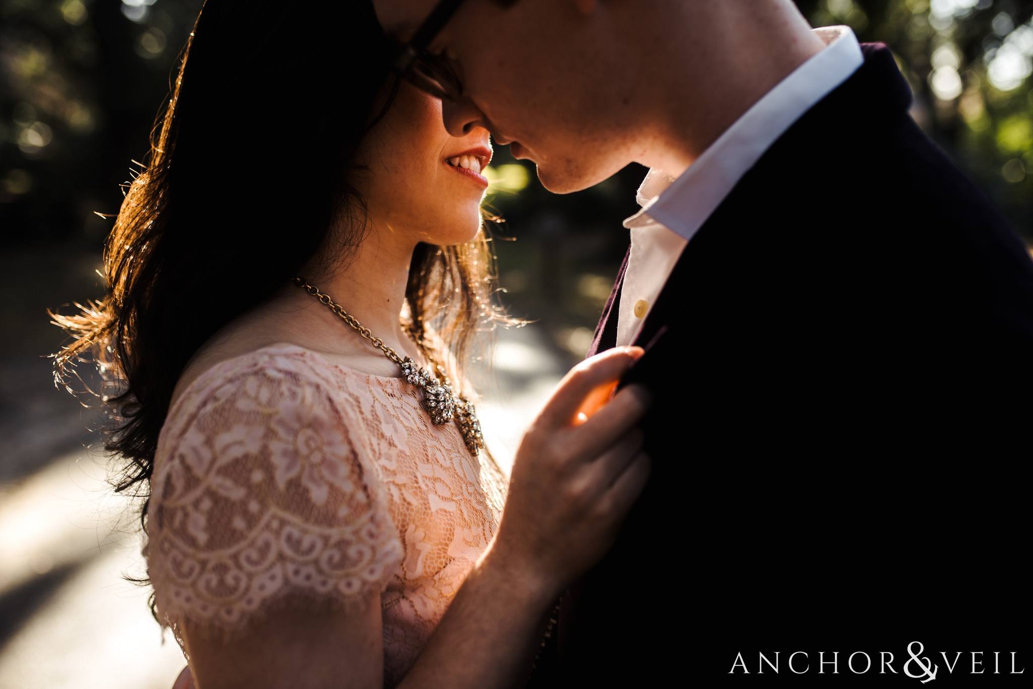 coming in close with good light during their legare waring house engagement session