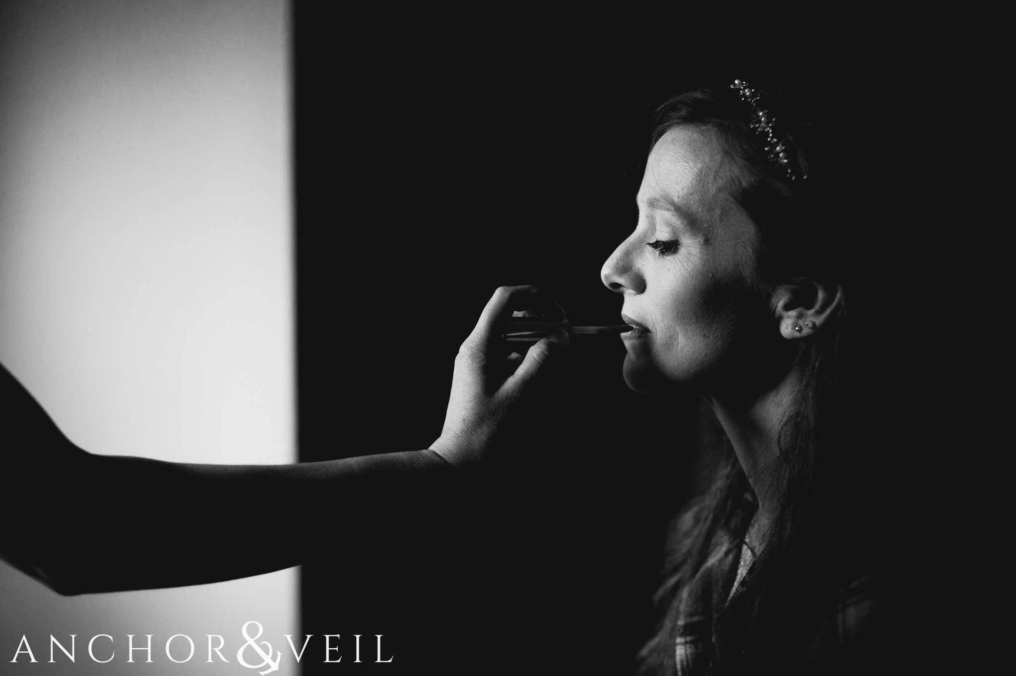 makeup in black and white During their University Laundry wedding in Dallas texas